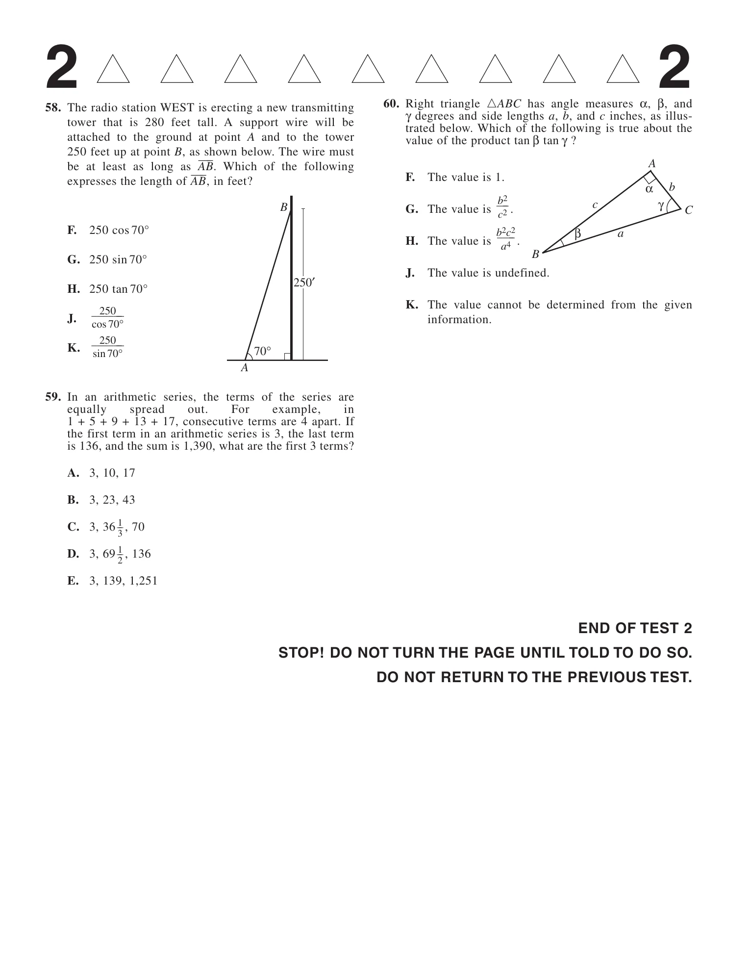 Source page for act-2000-form-57b-math-060
