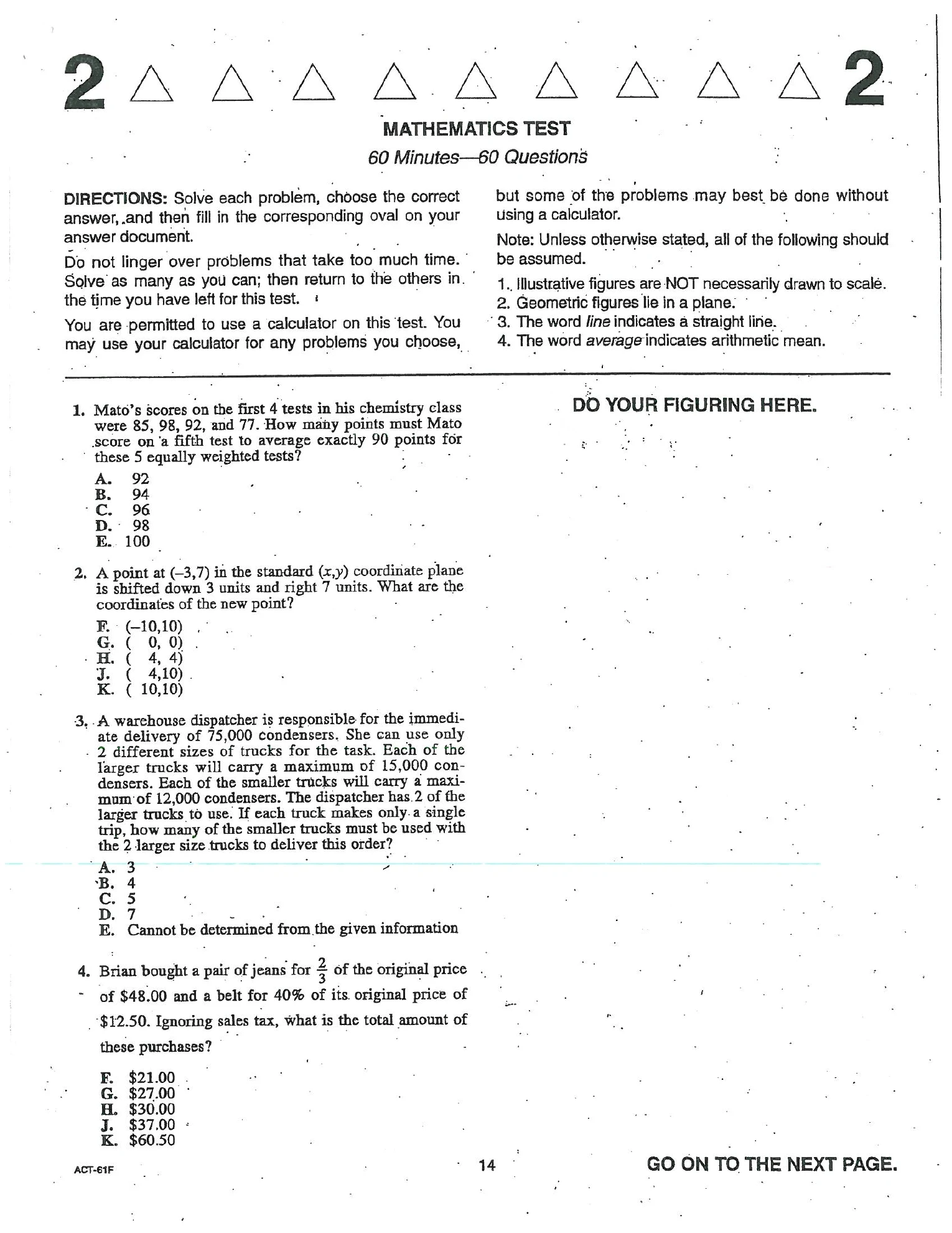 Source page for act-april-2004-form-61f-math-001