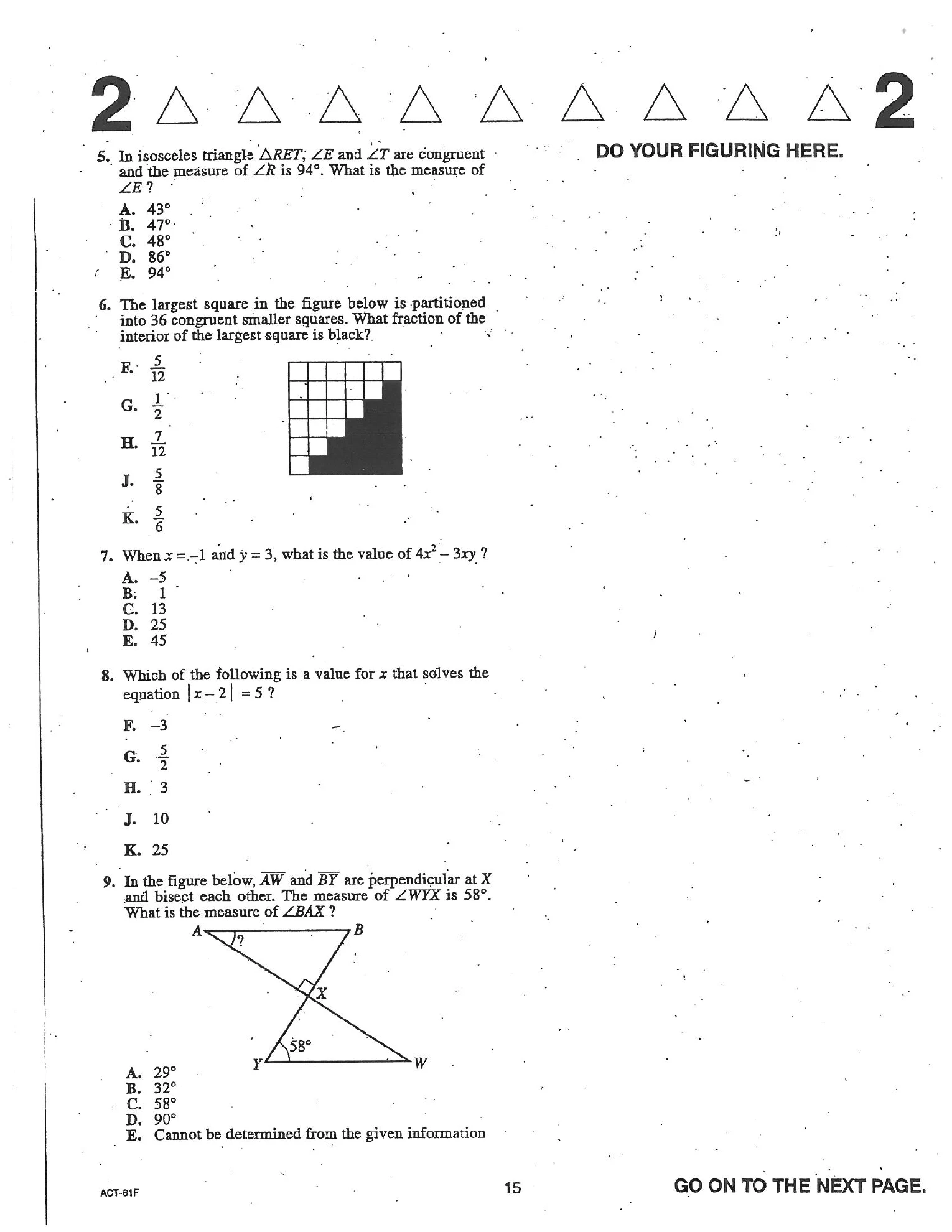 Source page for act-april-2004-form-61f-math-006
