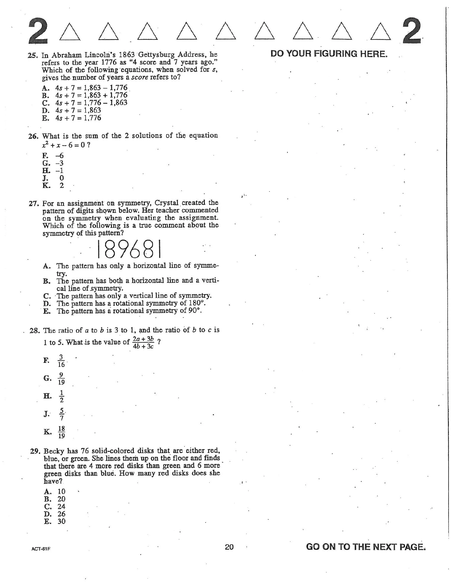 Source page for act-april-2004-form-61f-math-026
