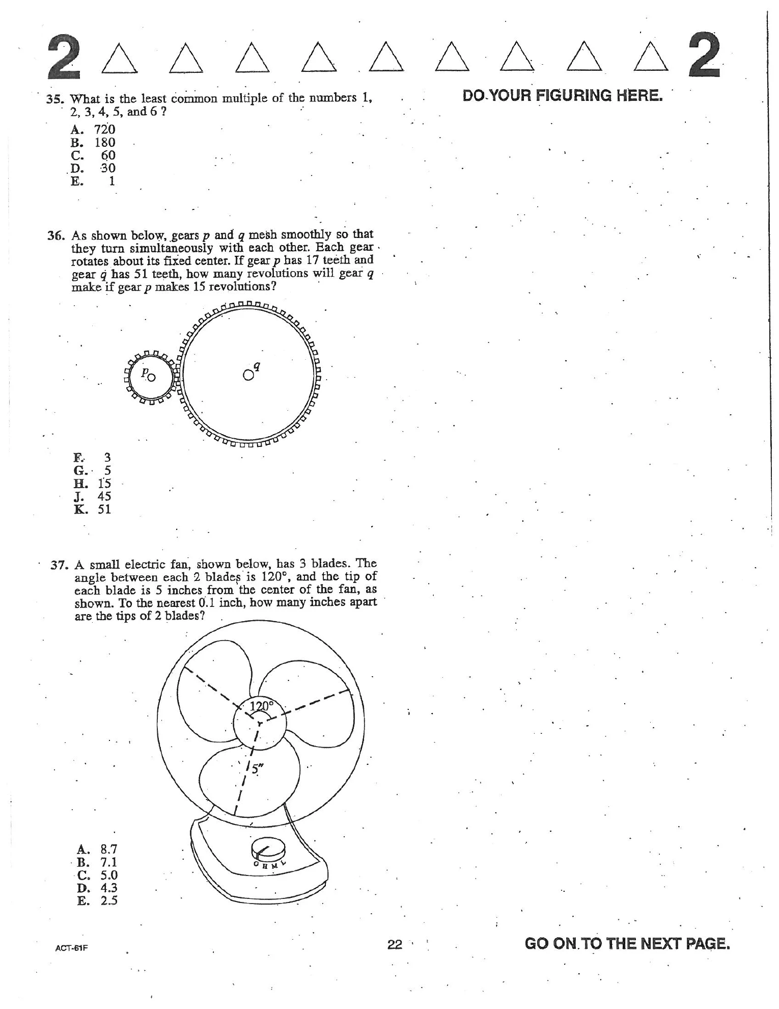 Source page for act-april-2004-form-61f-math-036