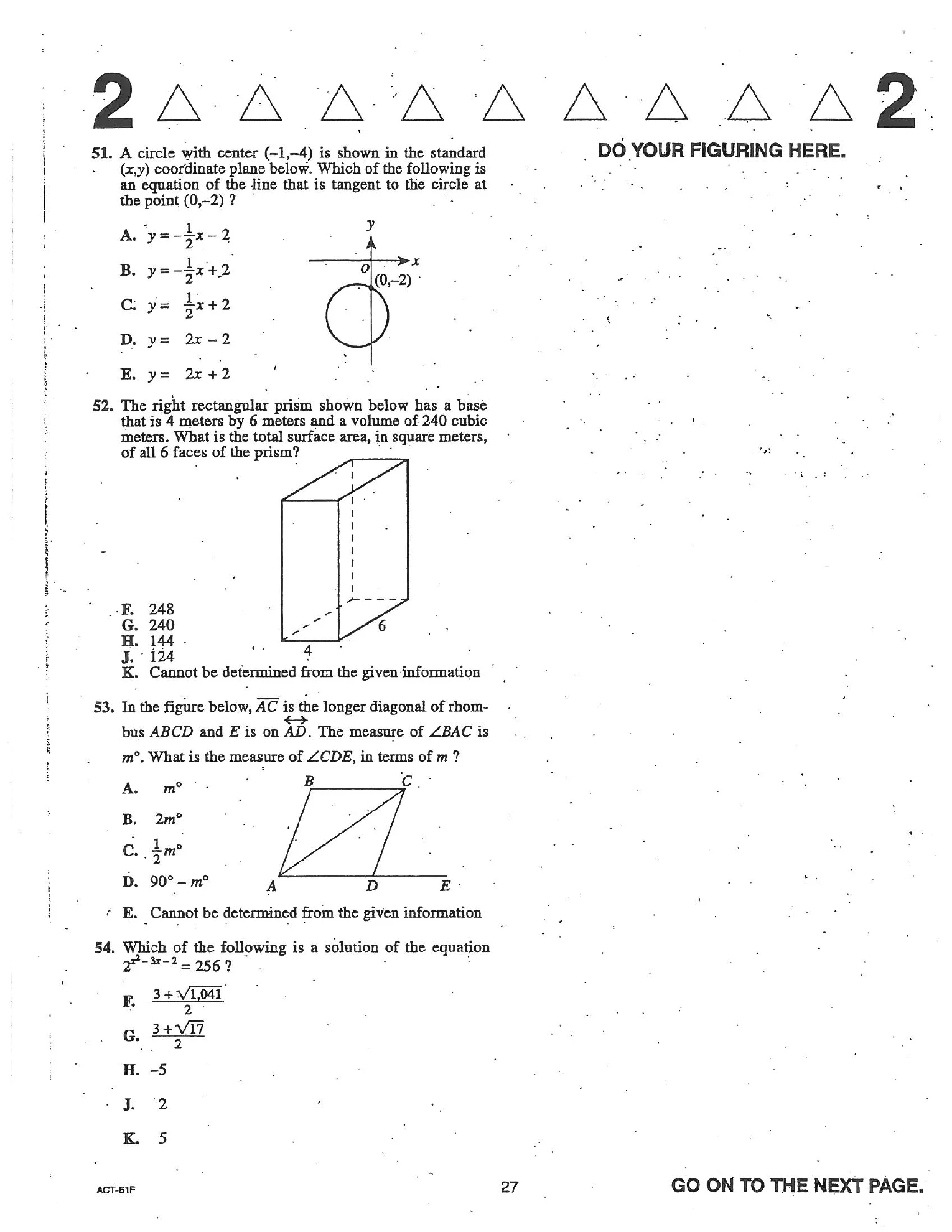 Source page for act-april-2004-form-61f-math-051