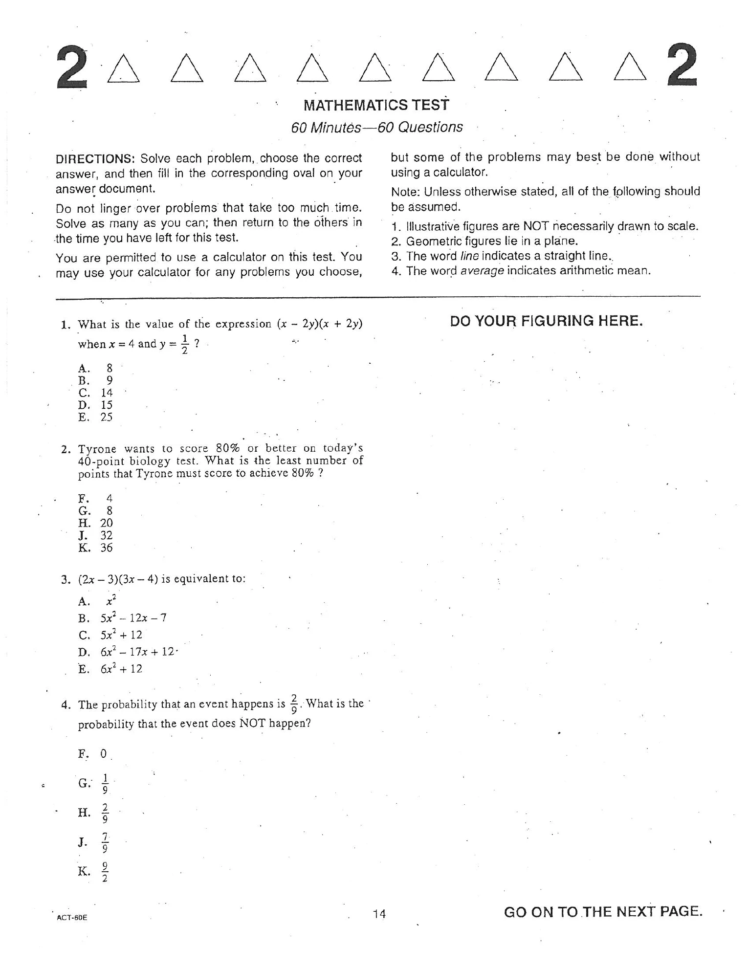 Source page for act-april-2005-form-60e-math-002