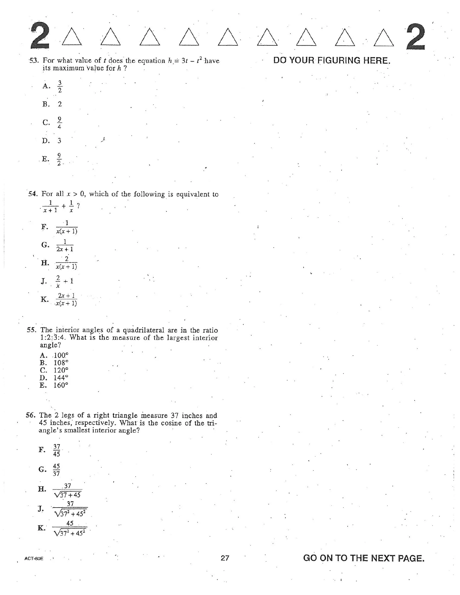 Source page for act-april-2005-form-60e-math-054