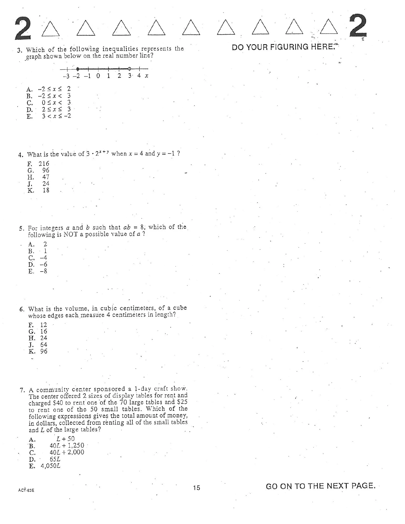 Source page for act-april-2006-form-63e-math-003