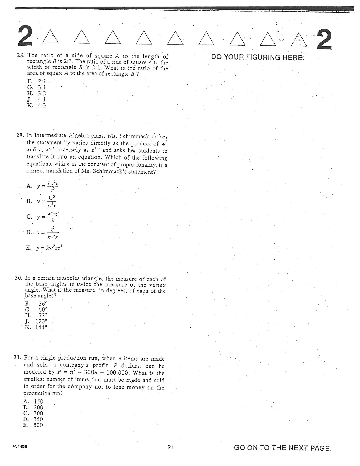 Source page for act-april-2006-form-63e-math-028