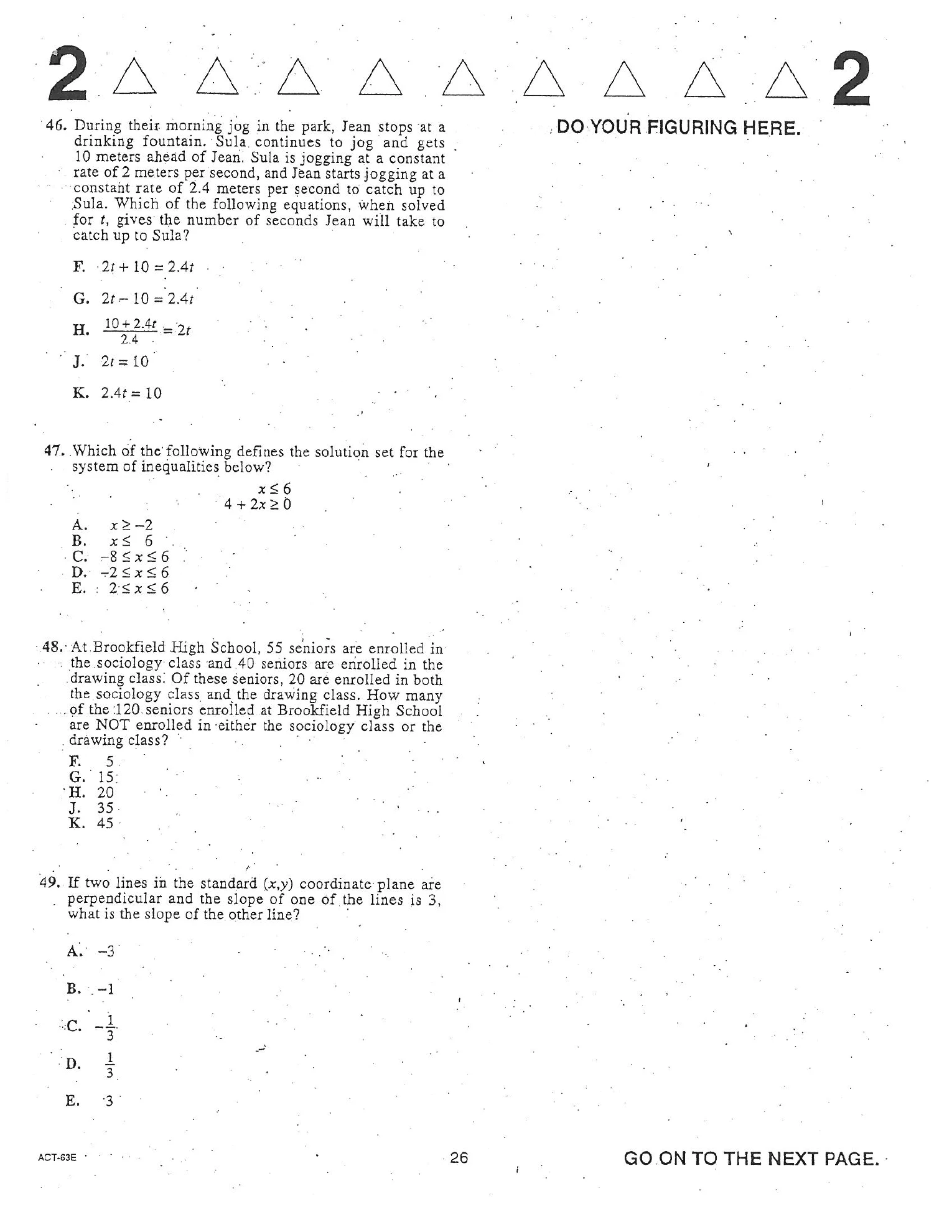Source page for act-april-2006-form-63e-math-046