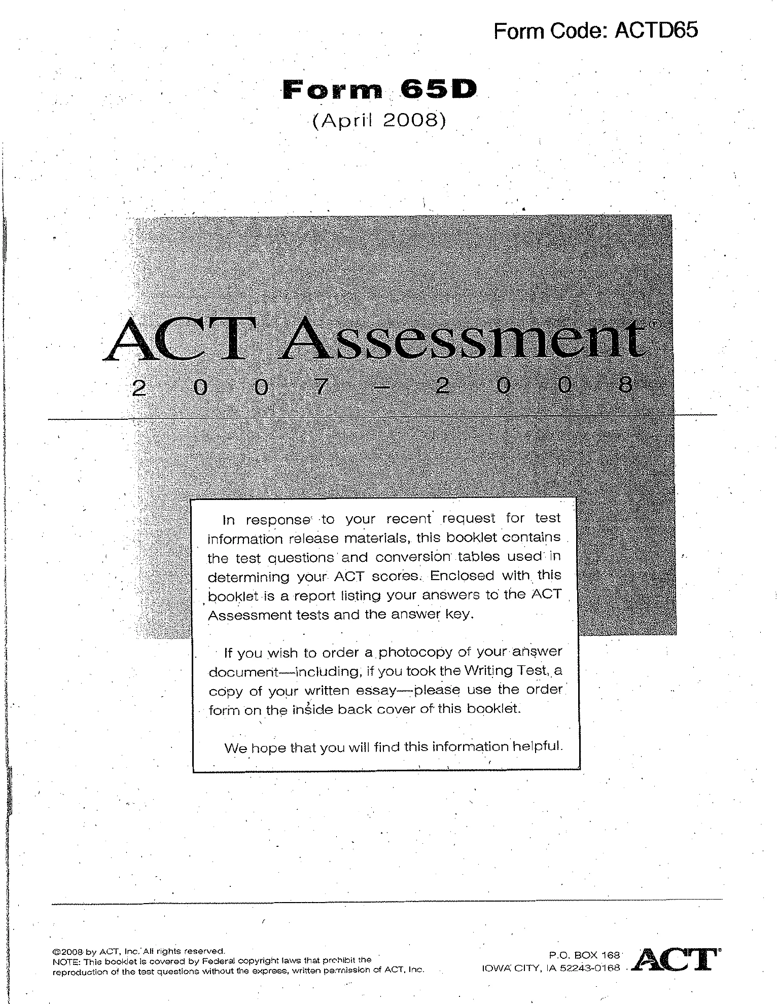 Source page for act-april-2008-form-65d-math-001