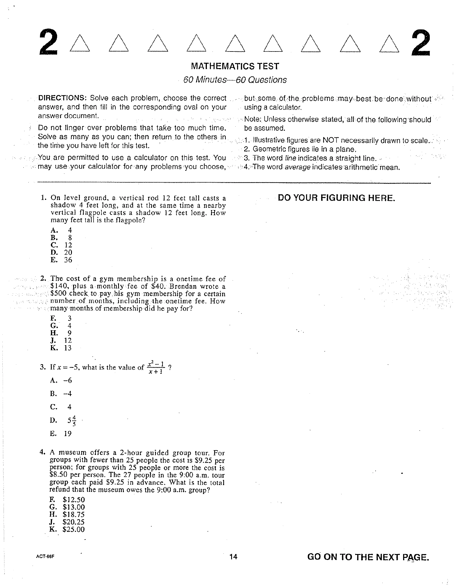 Source page for act-april-2009-form-66f-math-001
