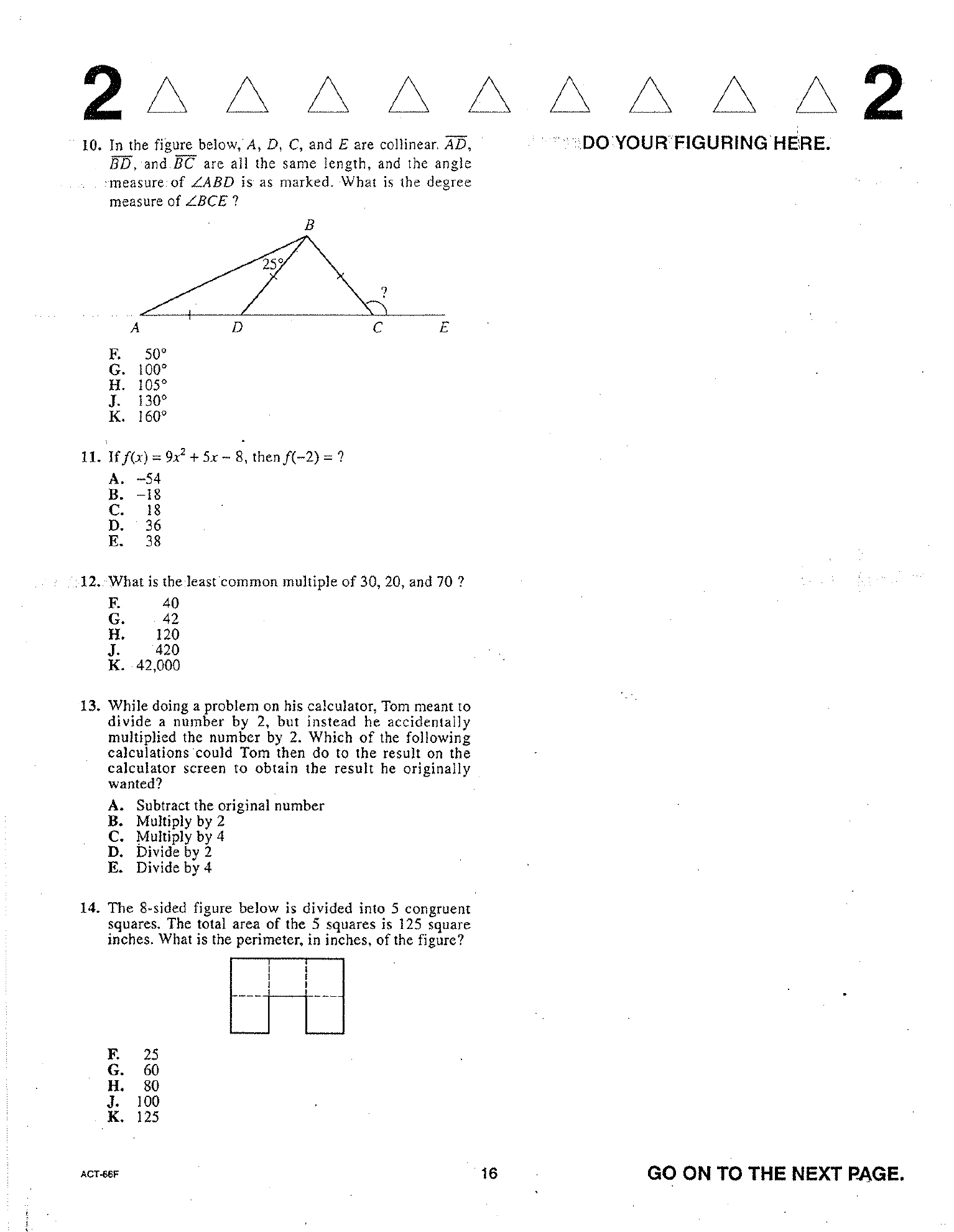 Source page for act-april-2009-form-66f-math-010