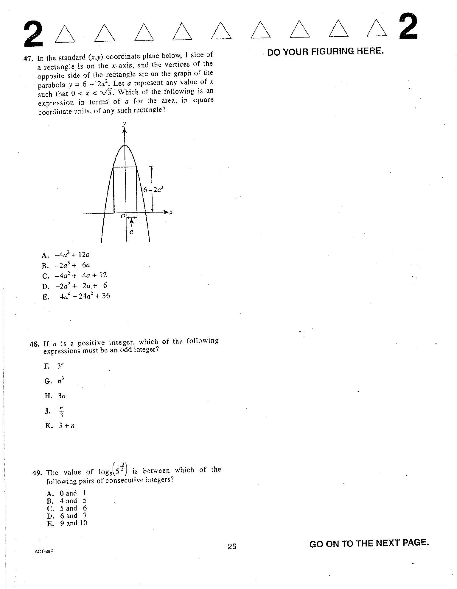Source page for act-april-2009-form-66f-math-047