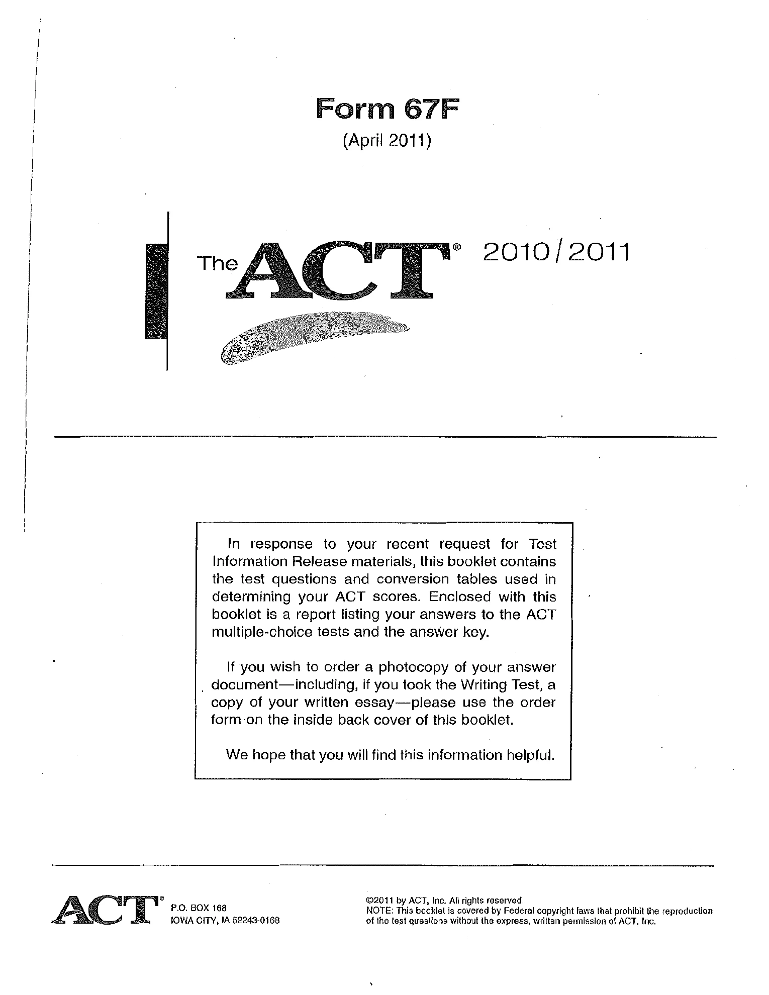 Source page for act-april-2011-form-67f-math-001