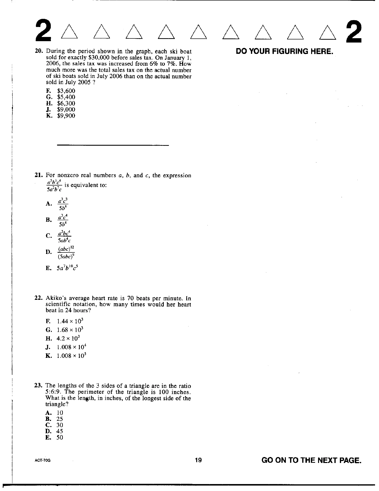 Source page for act-april-2012-form-70g-math-001