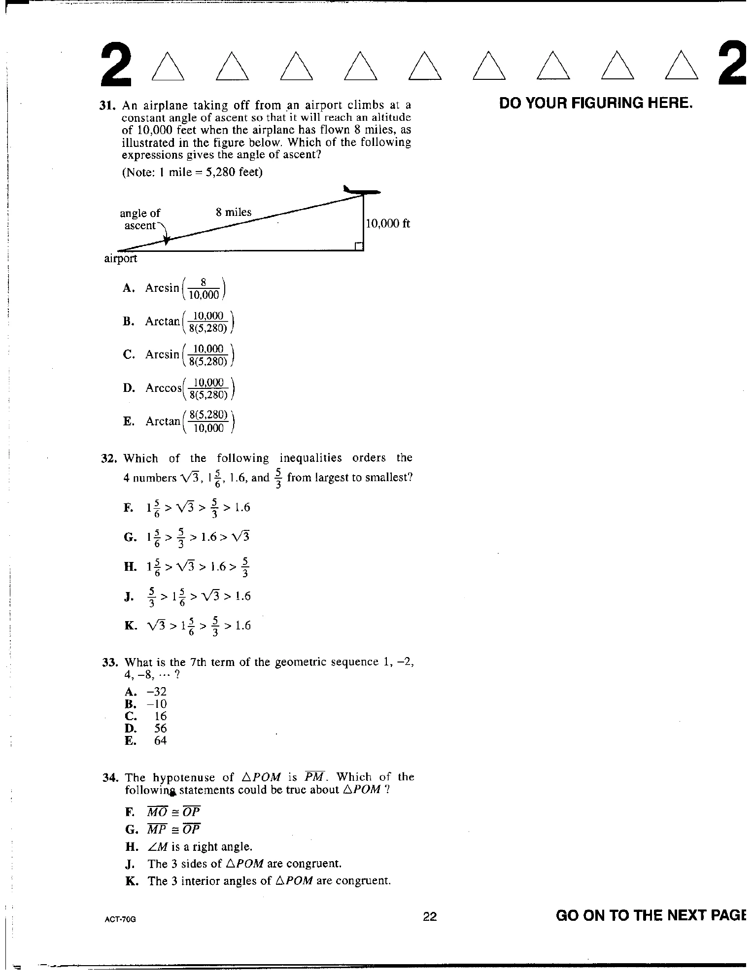 Source page for act-april-2012-form-70g-math-032