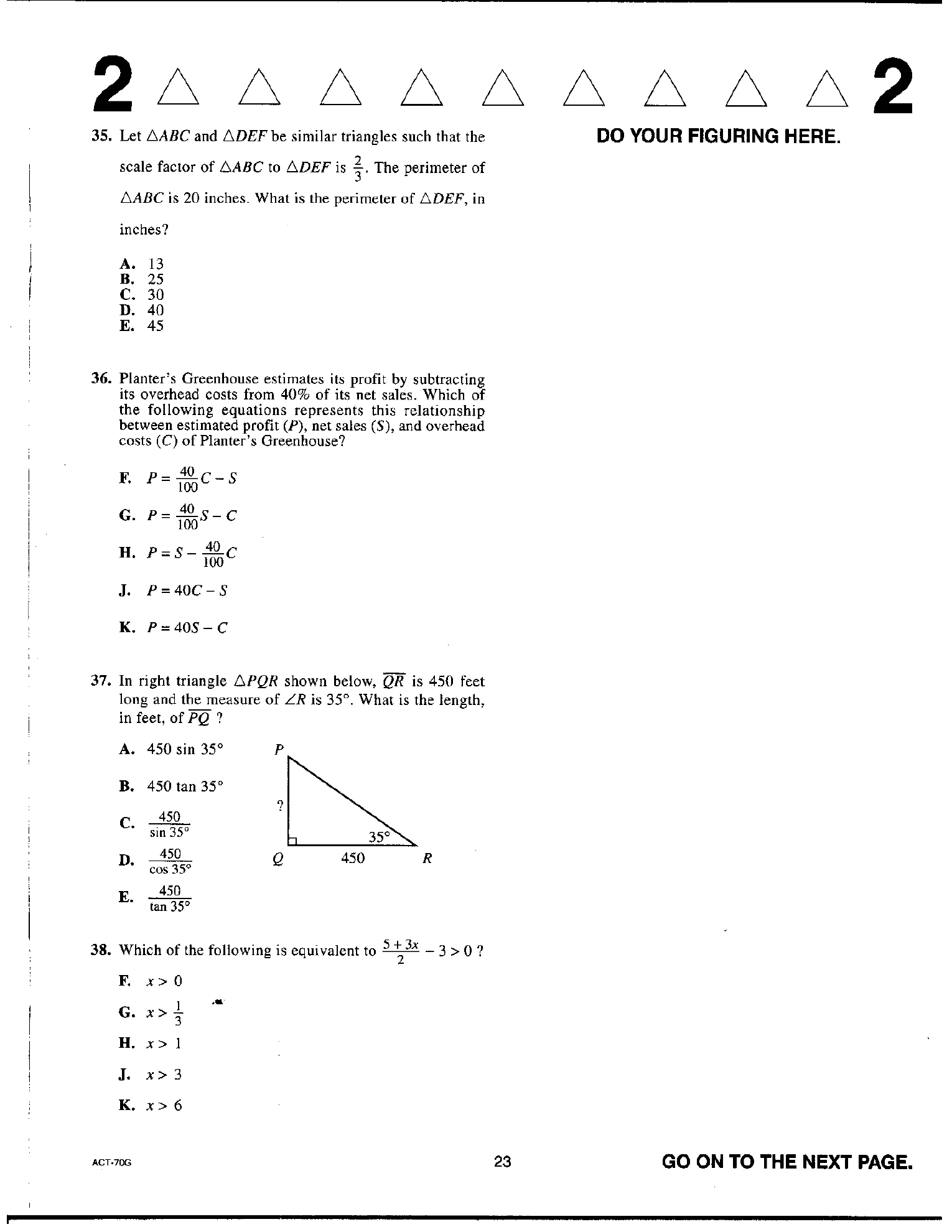 Source page for act-april-2012-form-70g-math-036