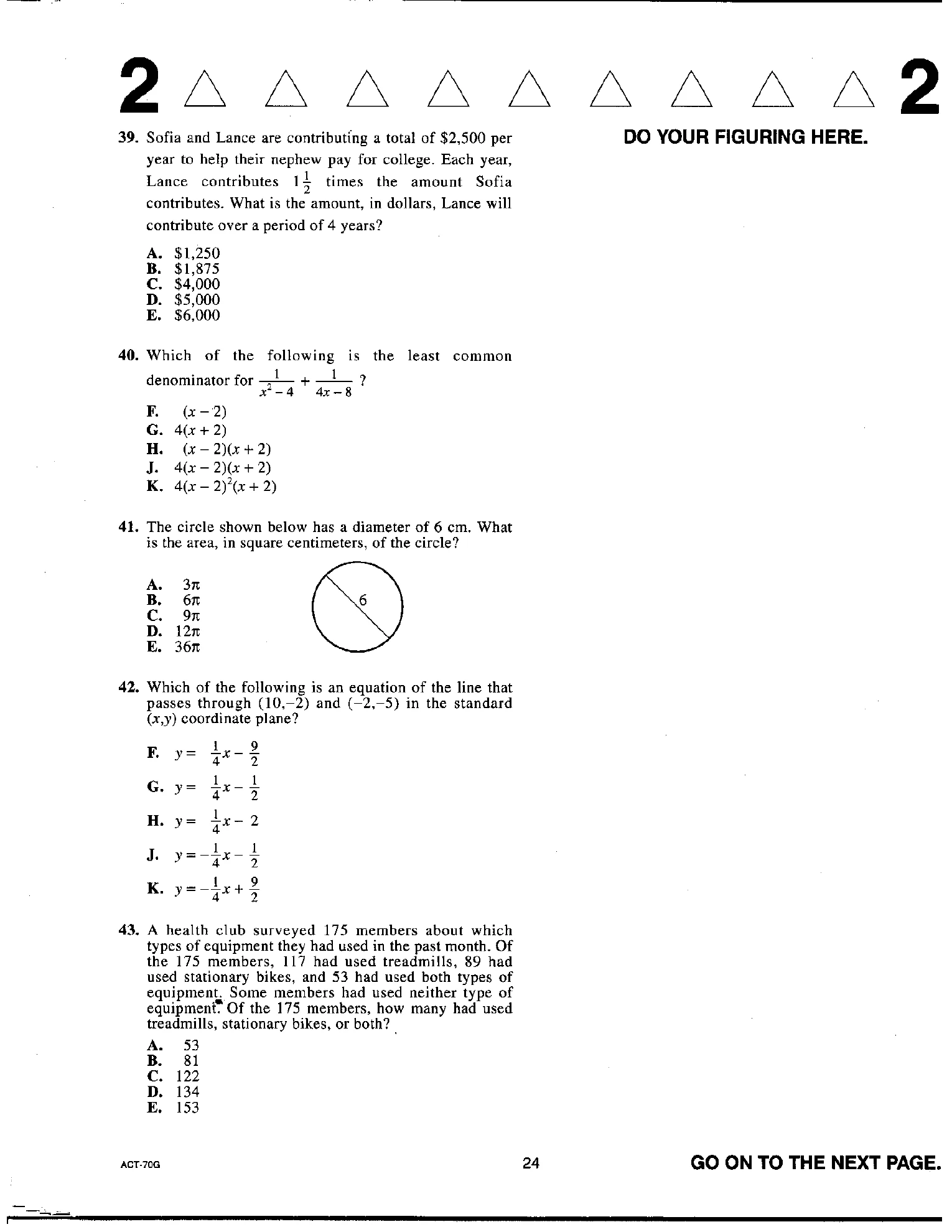 Source page for act-april-2012-form-70g-math-043