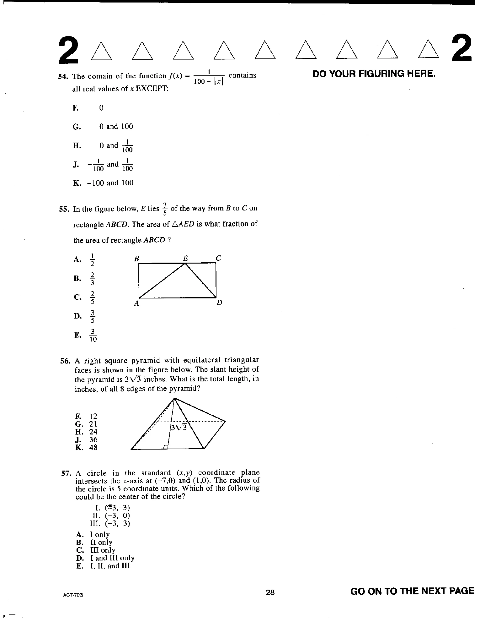 Source page for act-april-2012-form-70g-math-054
