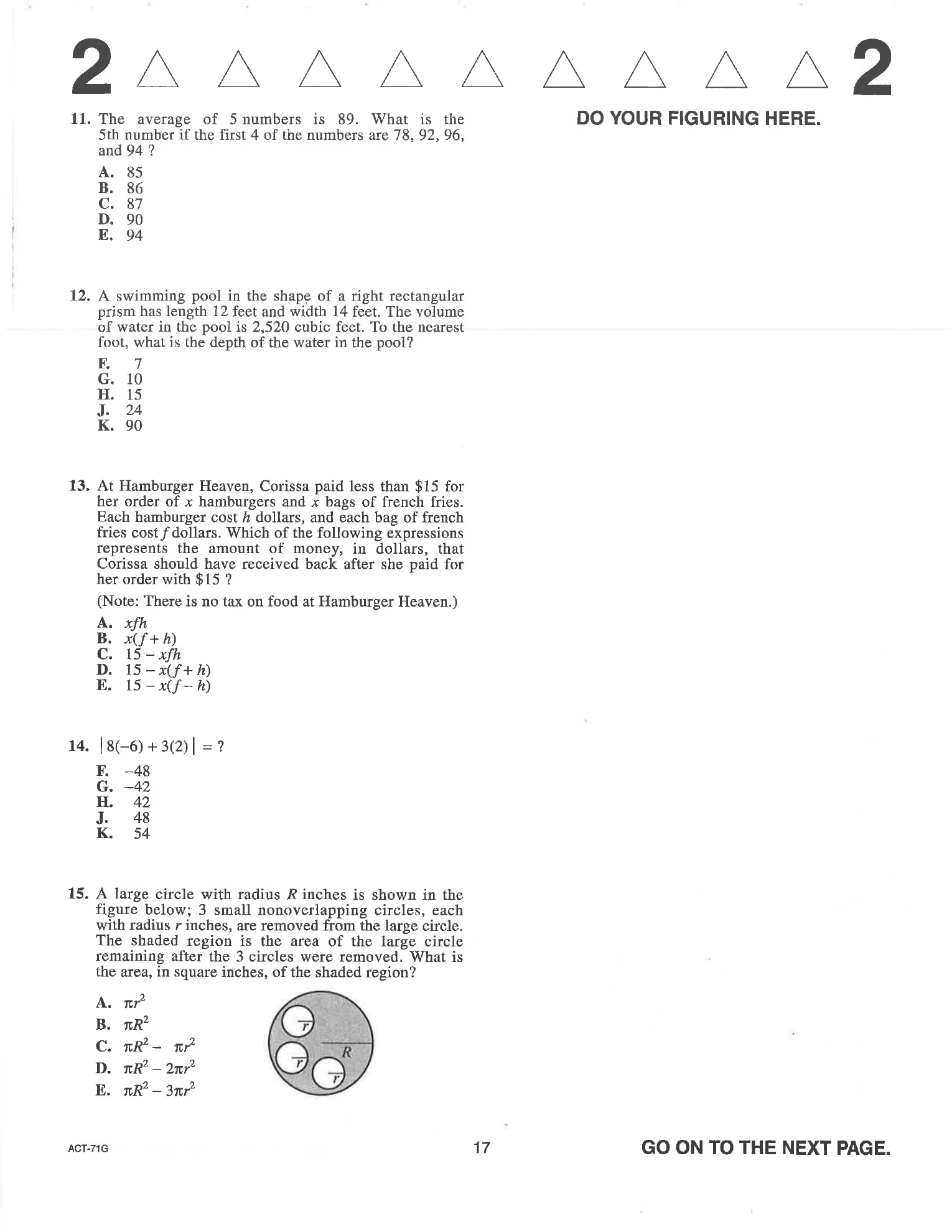 Source page for act-april-2013-form-71g-math-012