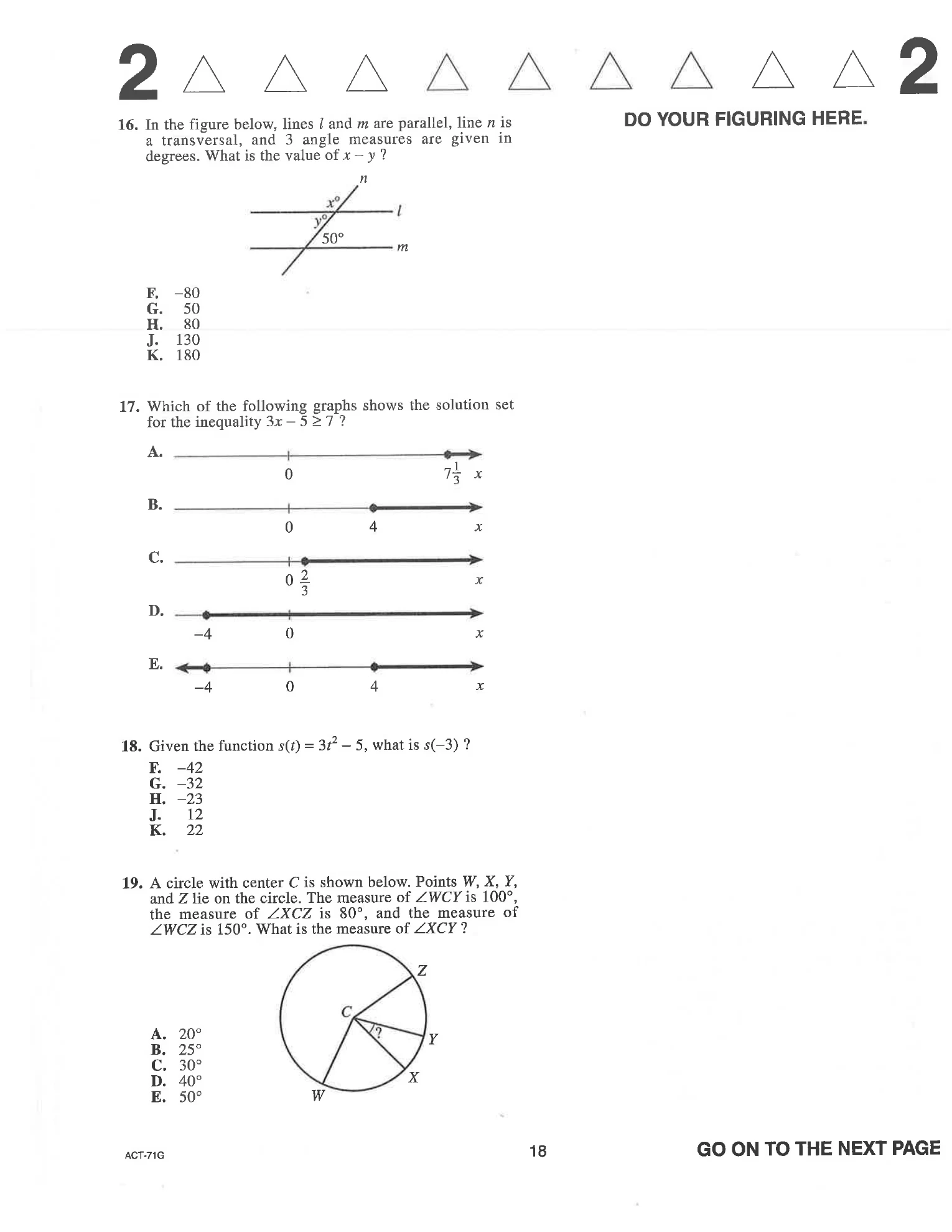 Source page for act-april-2013-form-71g-math-016