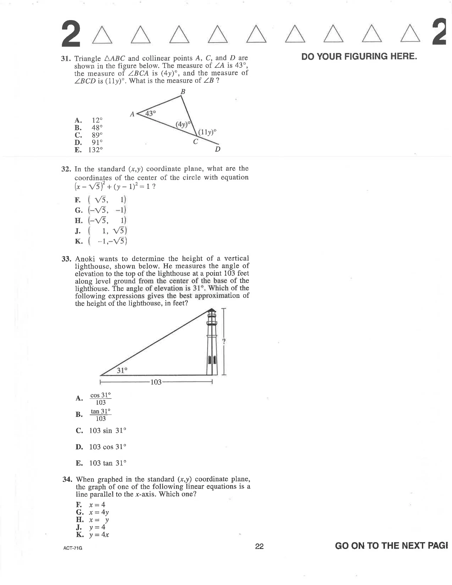 Source page for act-april-2013-form-71g-math-032