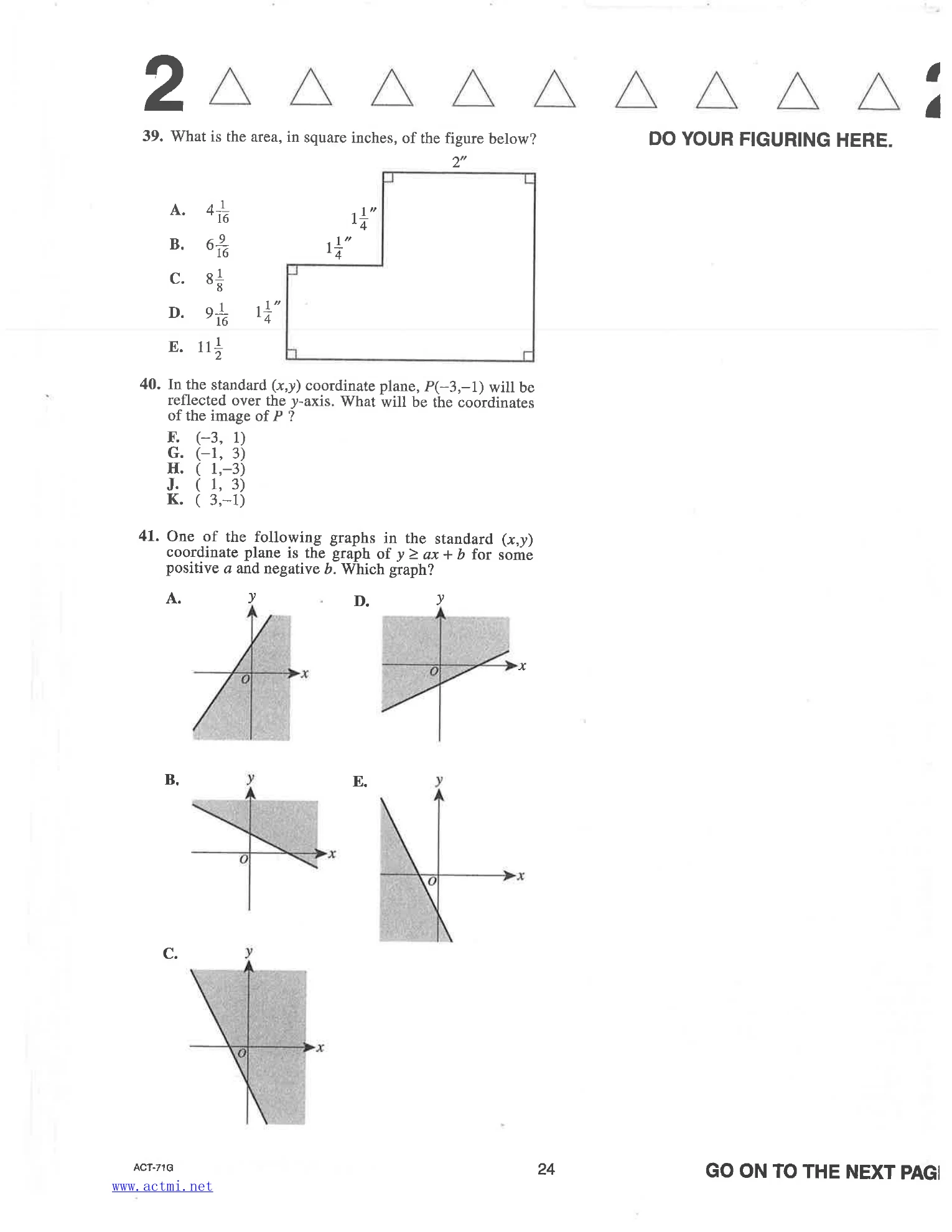 Source page for act-april-2013-form-71g-math-039