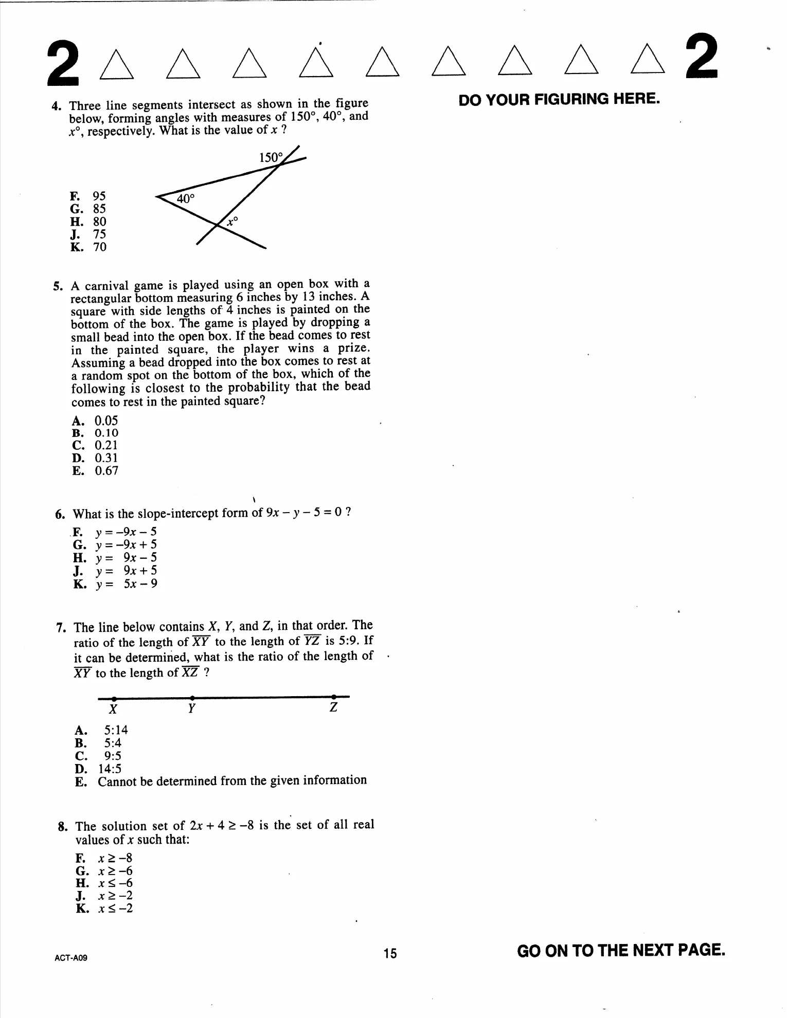 Source page for act-april-2018-form-a09-math-005
