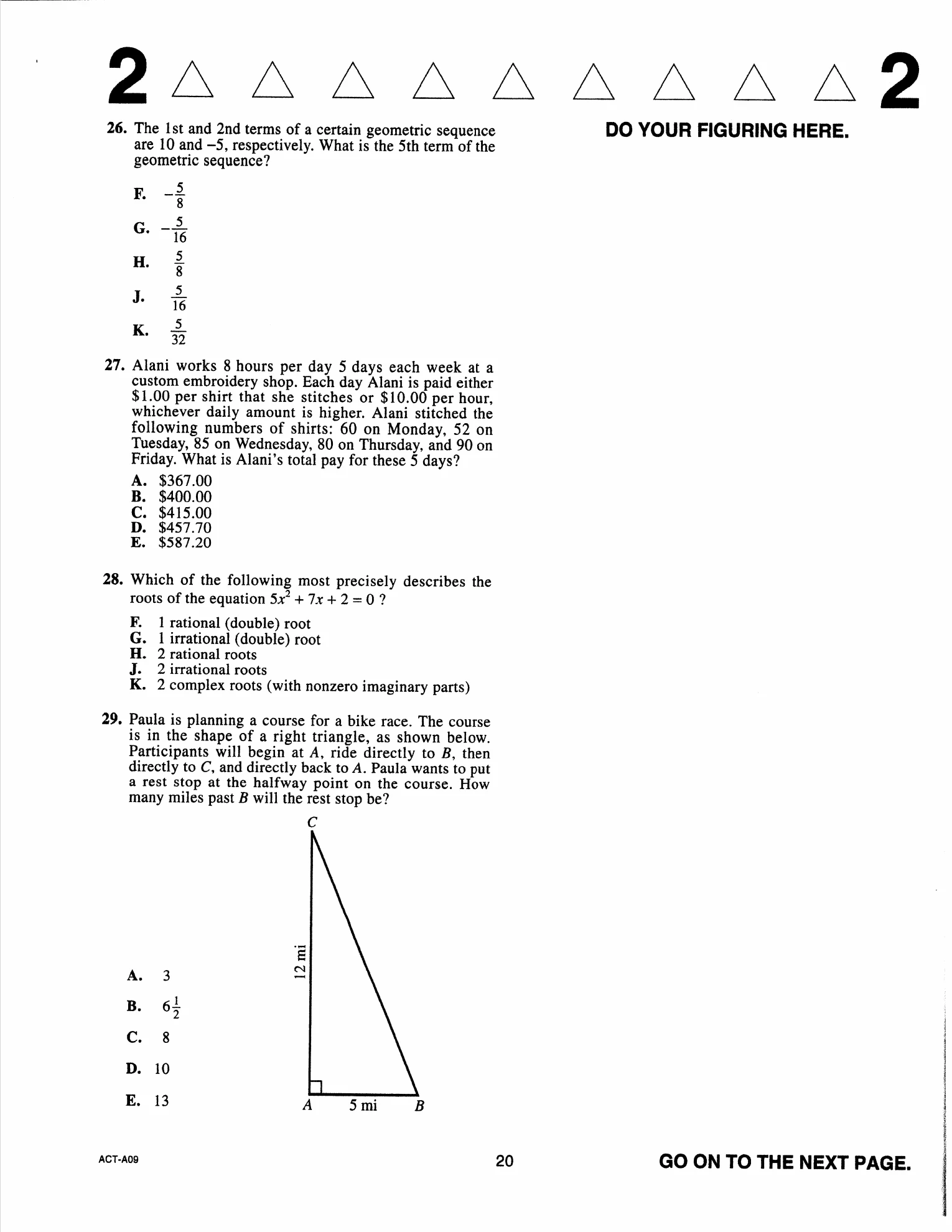 Source page for act-april-2018-form-a09-math-026