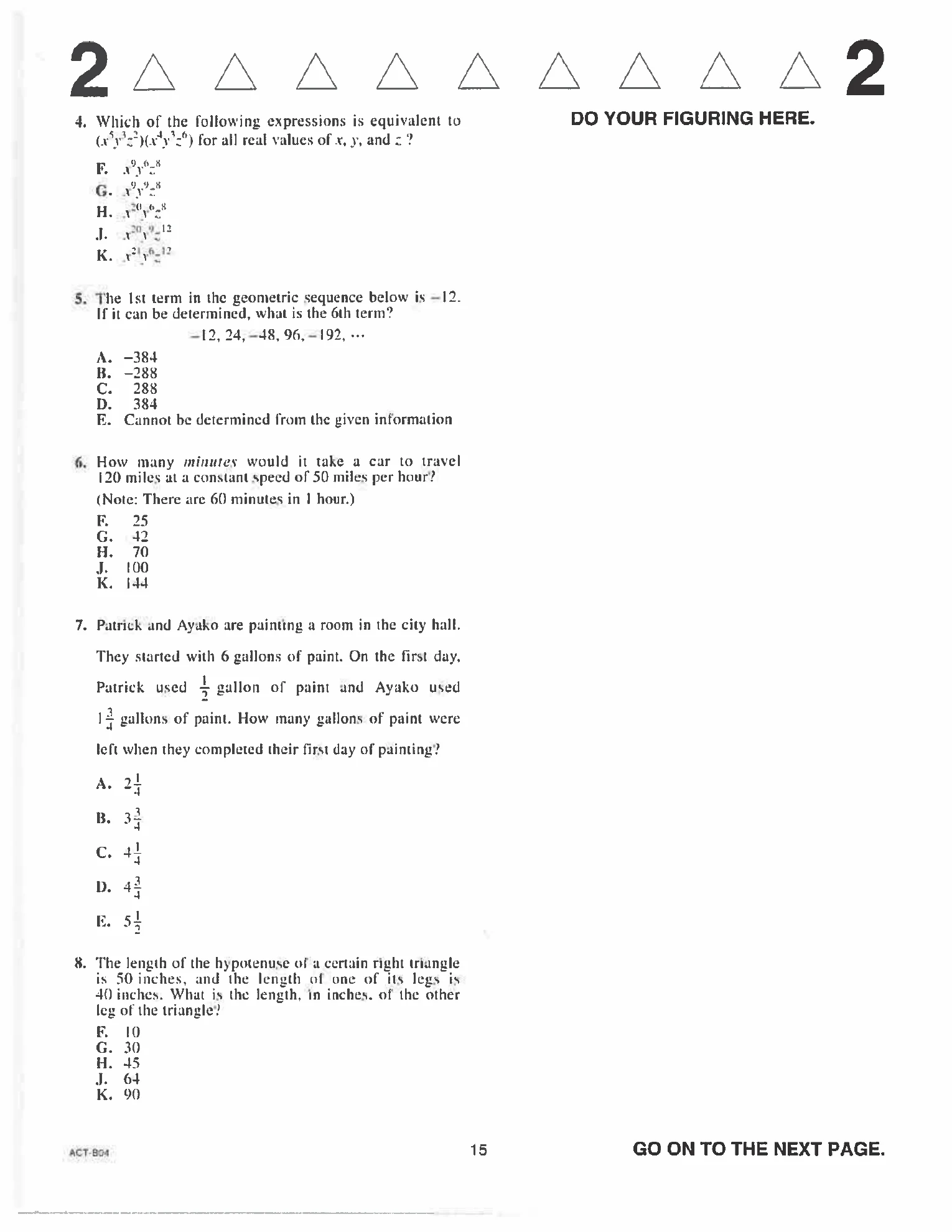 Source page for act-april-2019-form-b04-math-006