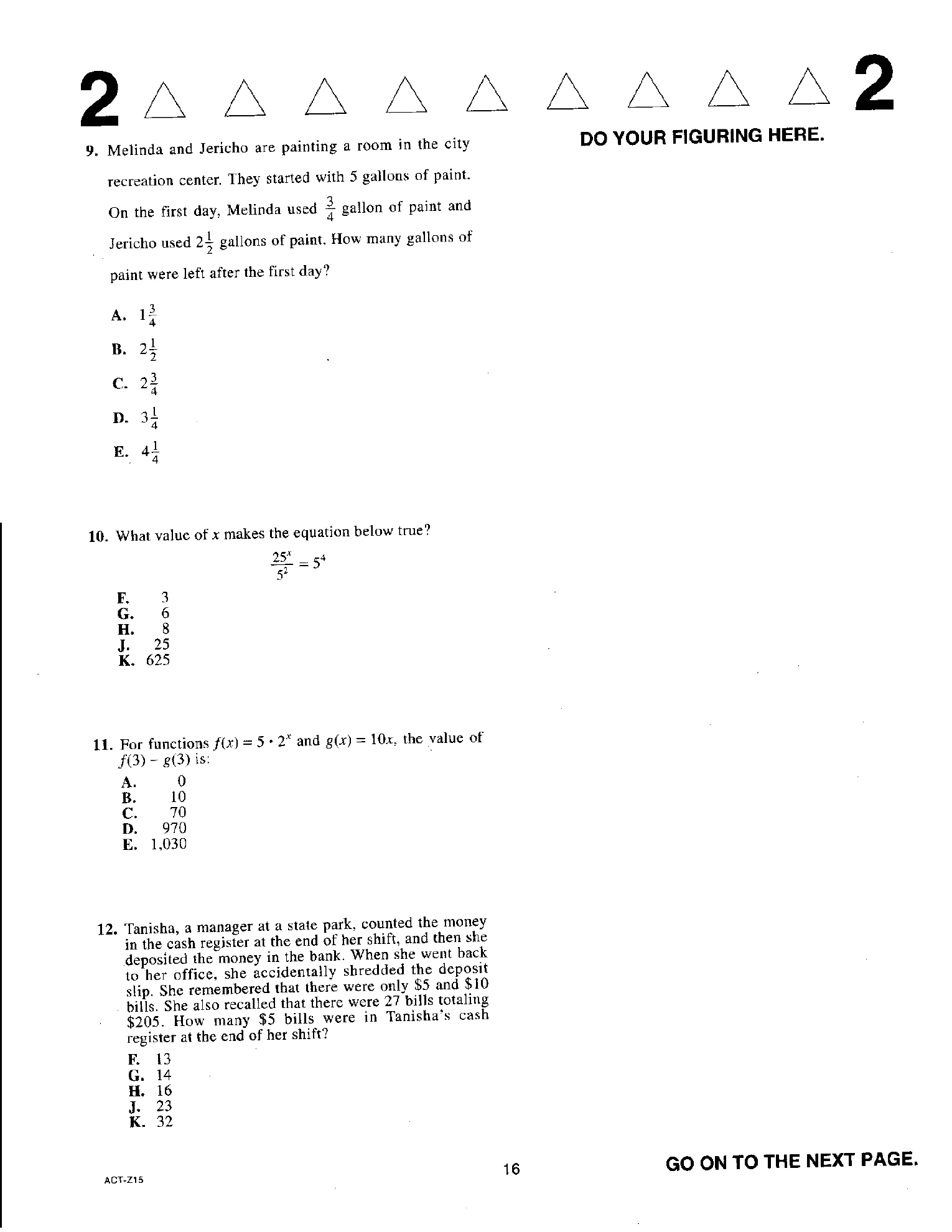 Source page for act-april-2019-form-z15-math-009