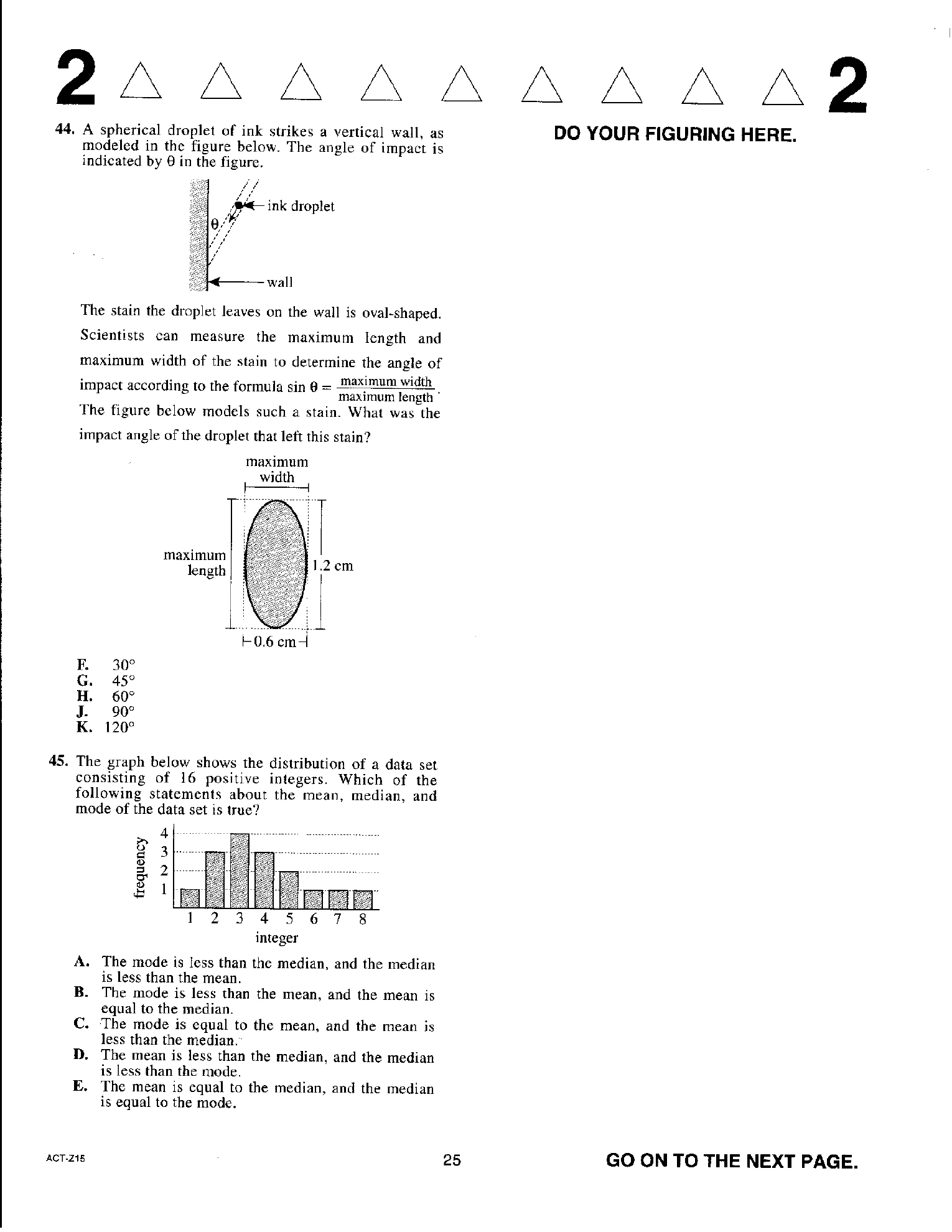 Source page for act-april-2019-form-z15-math-001