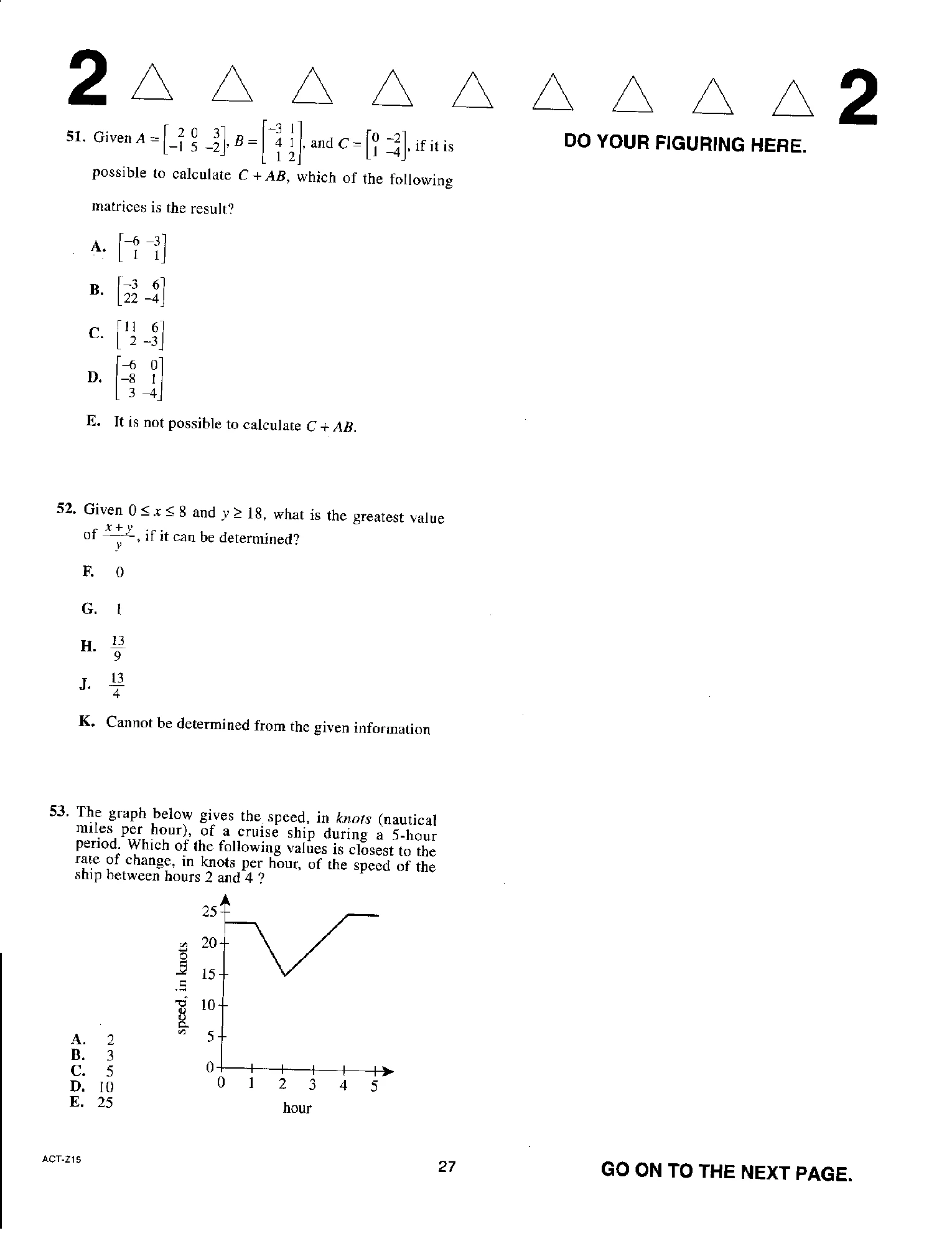 Source page for act-april-2019-form-z15-math-051