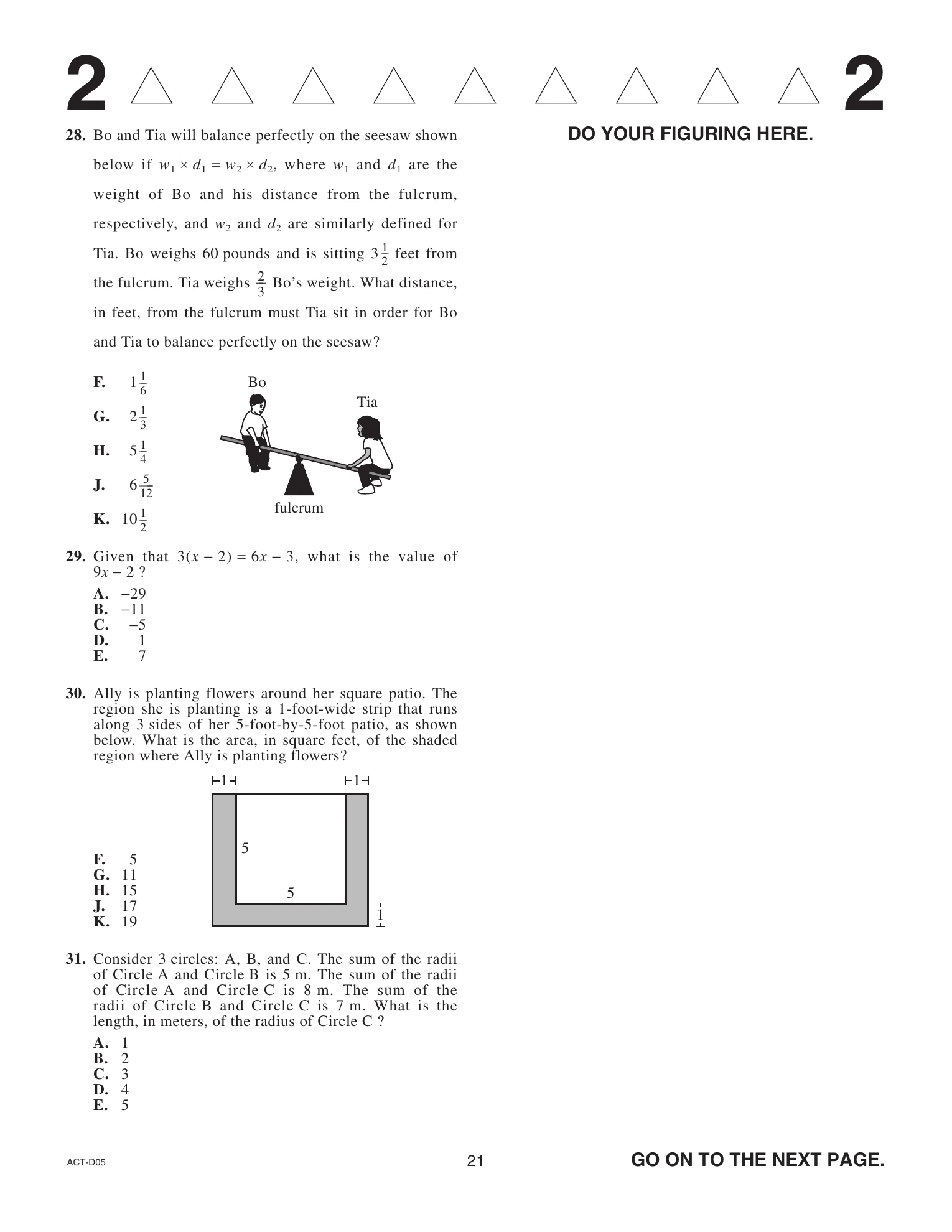 Source page for act-april-2021-form-d05-math-032