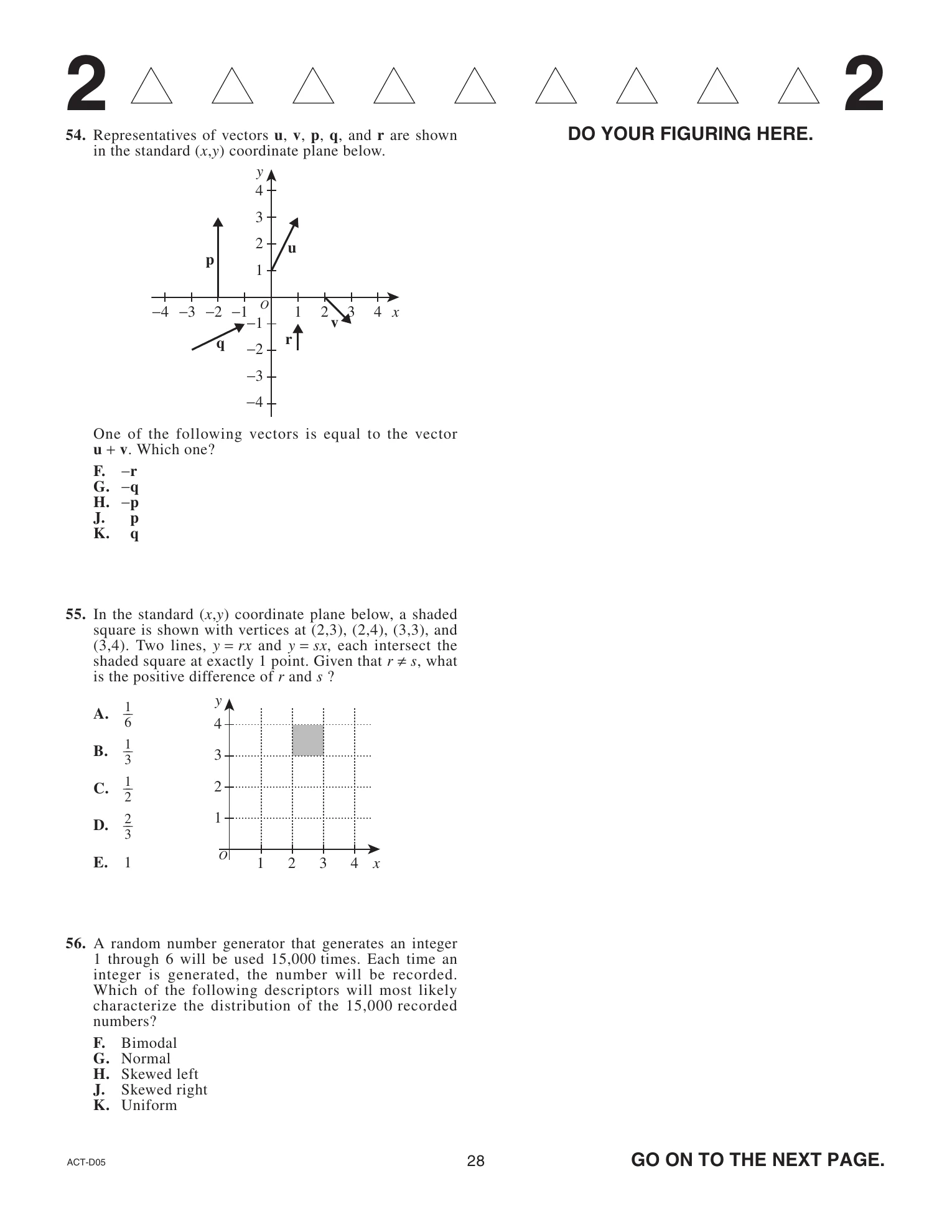 Source page for act-april-2021-form-d05-math-055
