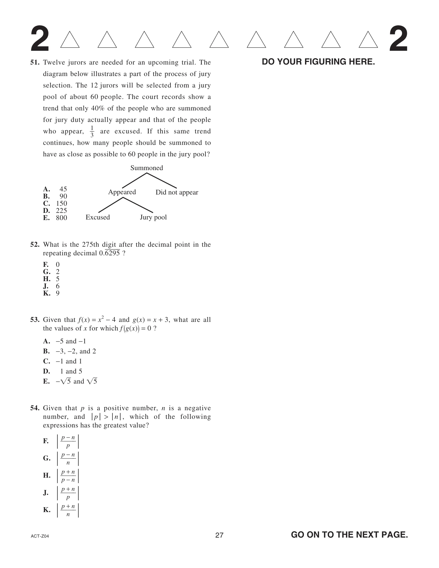 Source page for act-april-2021-form-z04-math-054
