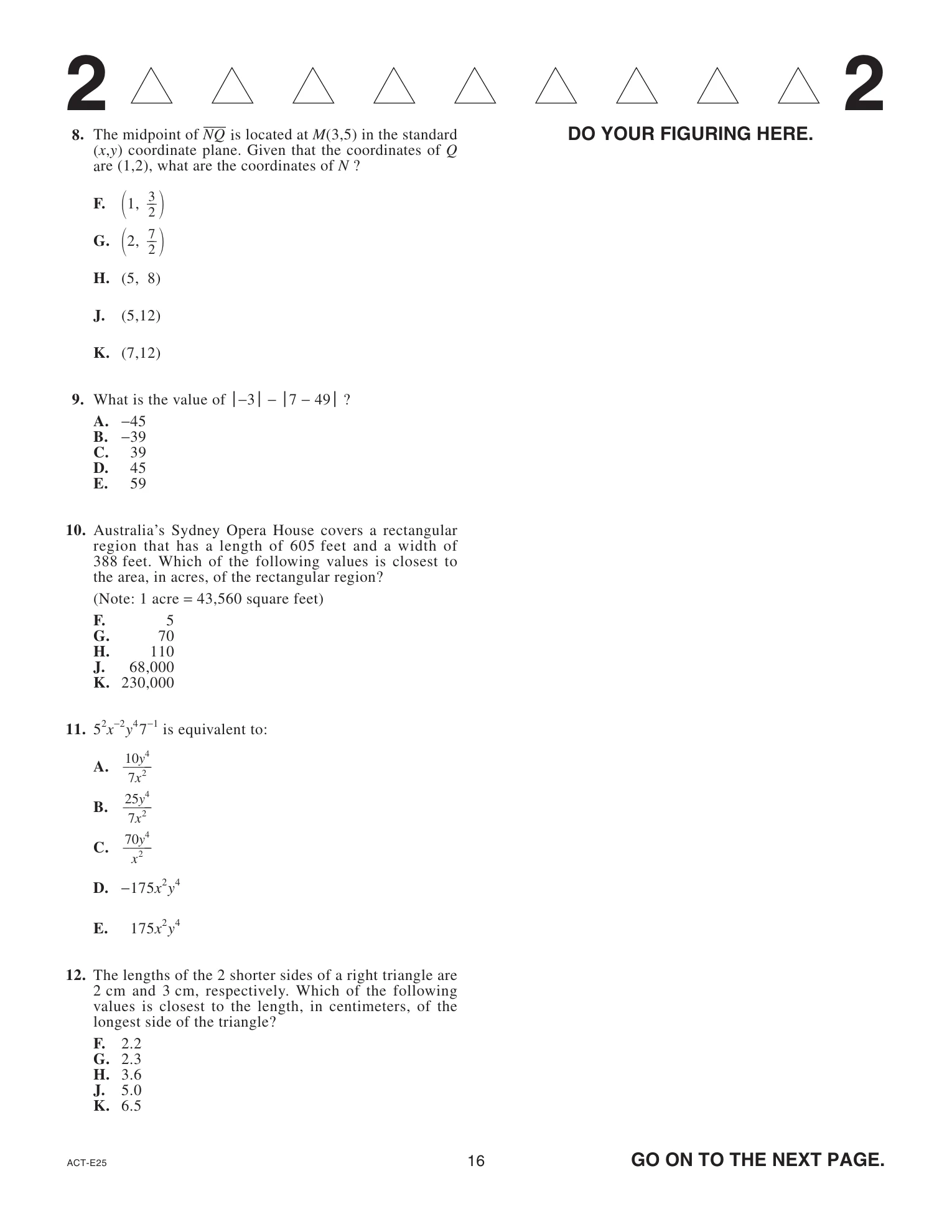 Source page for act-april-2022-form-e25-math-011