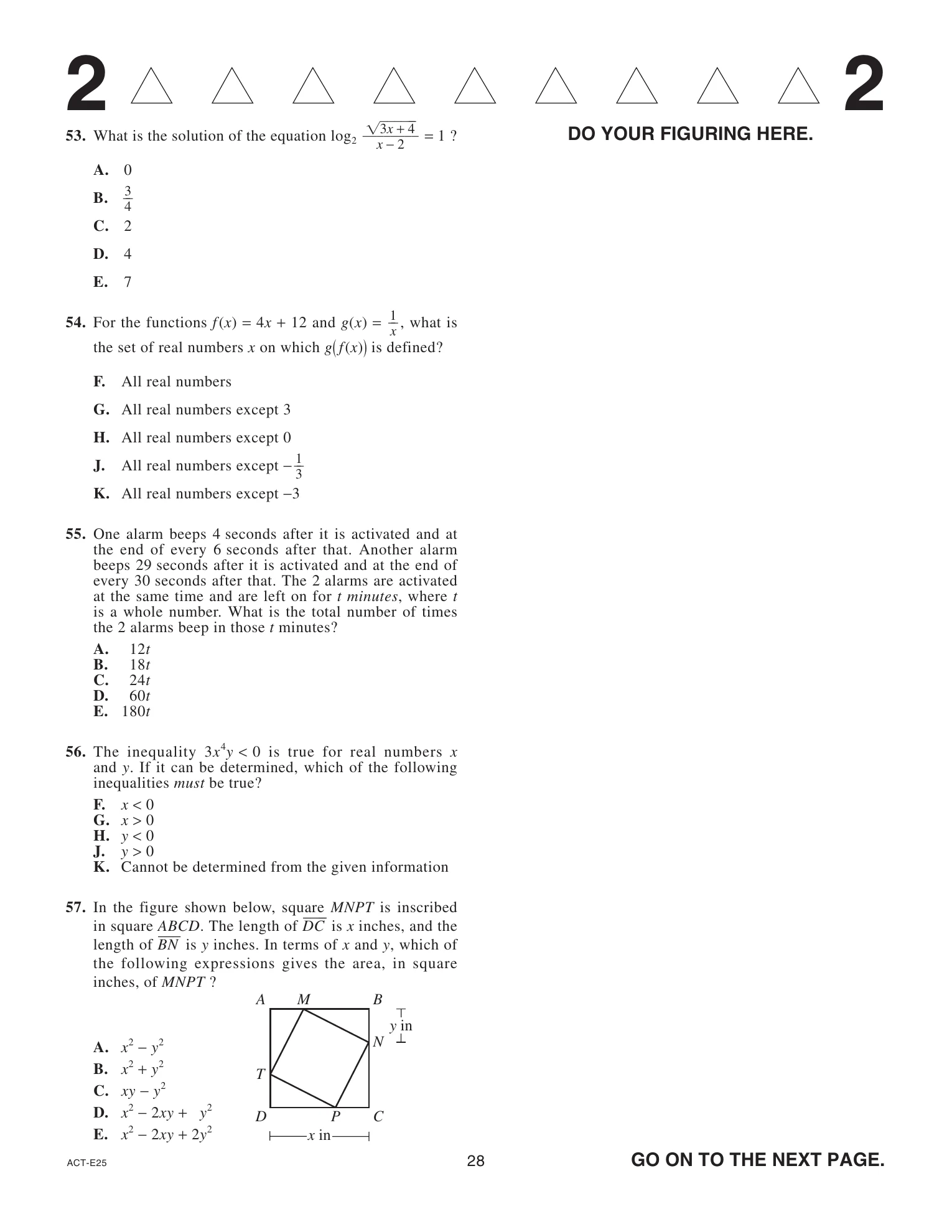 Source page for act-april-2022-form-e25-math-053
