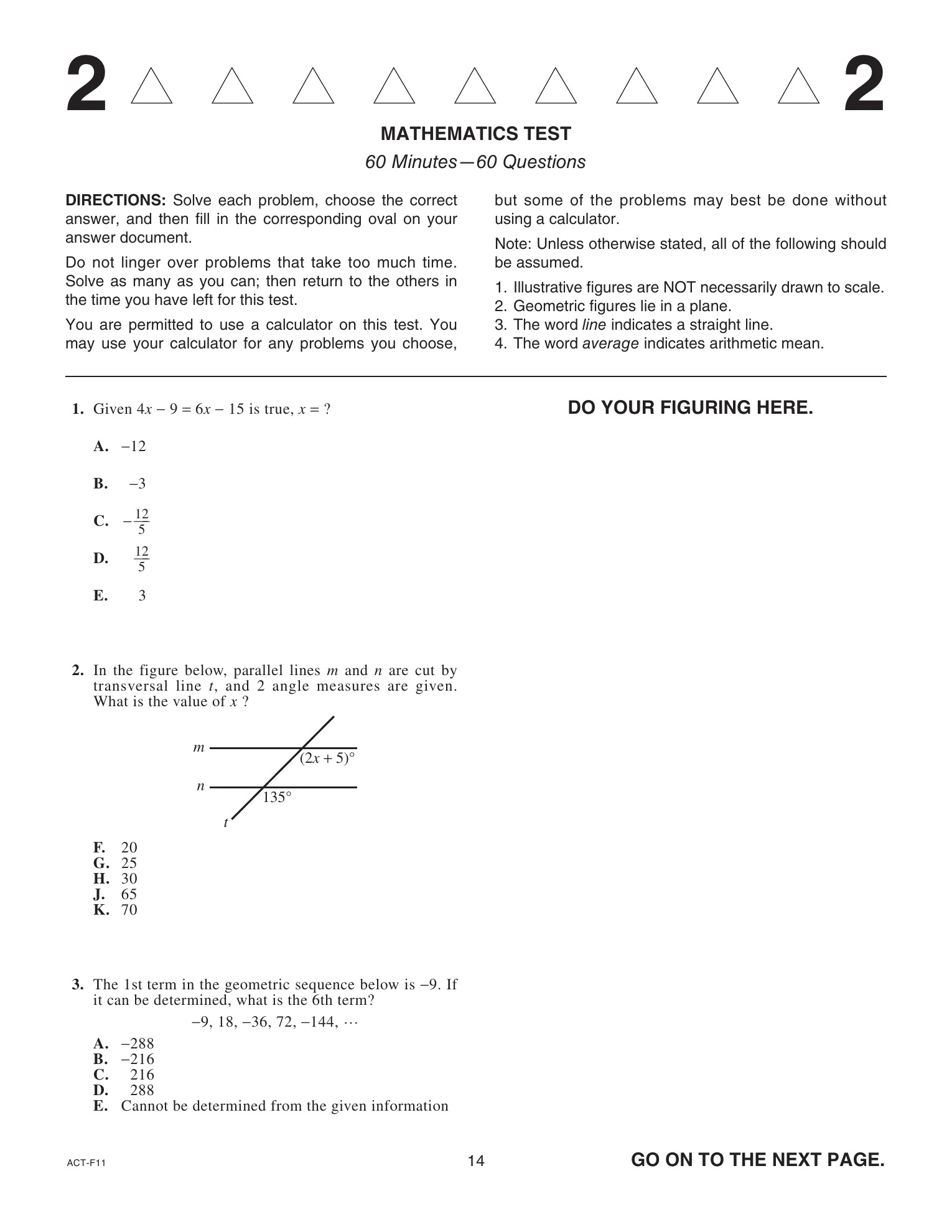 Source page for act-april-2023-form-f11-math-001