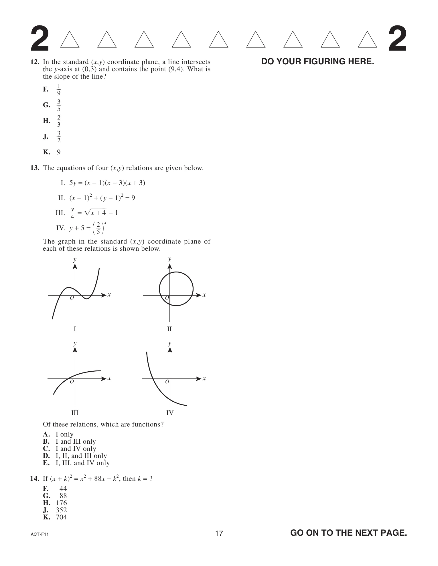 Source page for act-april-2023-form-f11-math-012