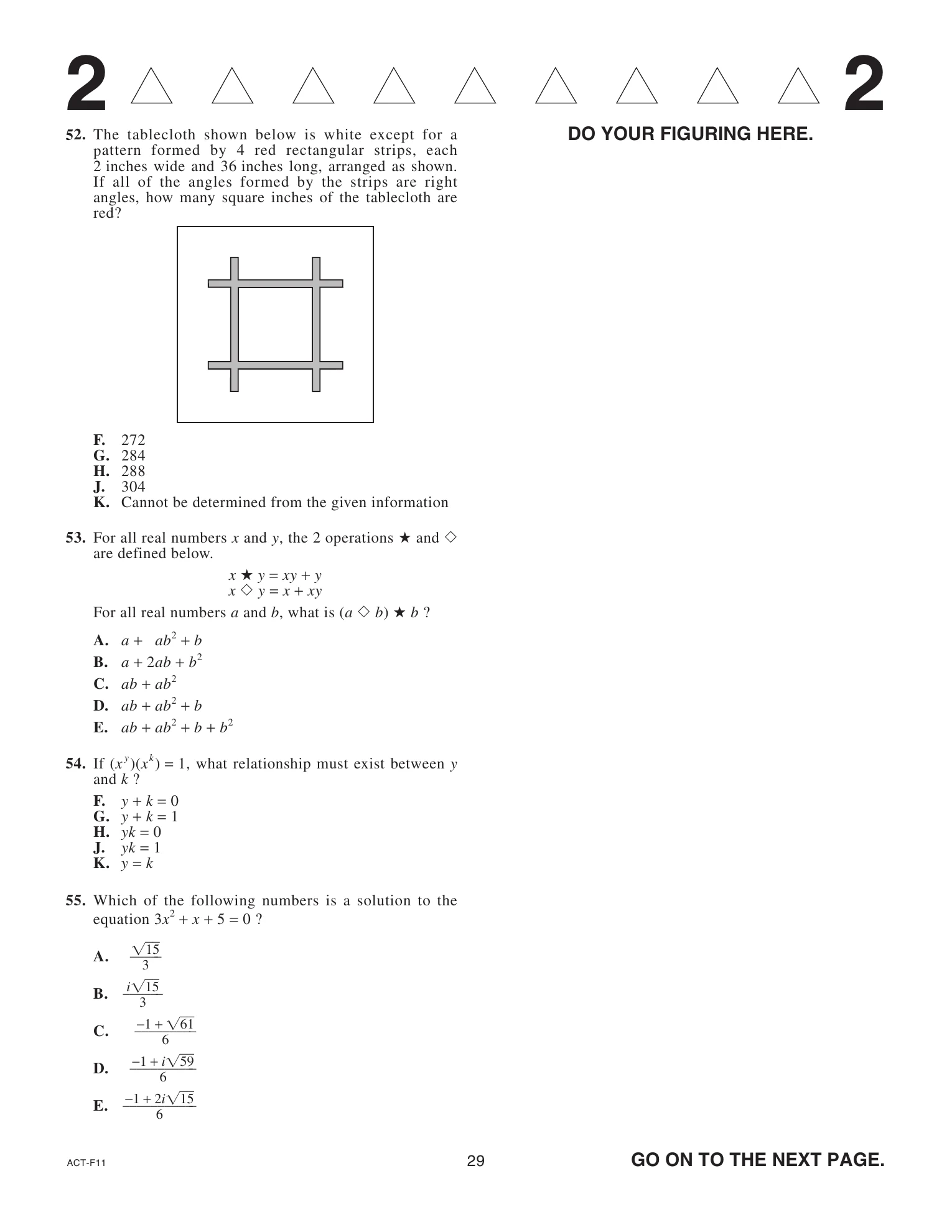 Source page for act-april-2023-form-f11-math-055