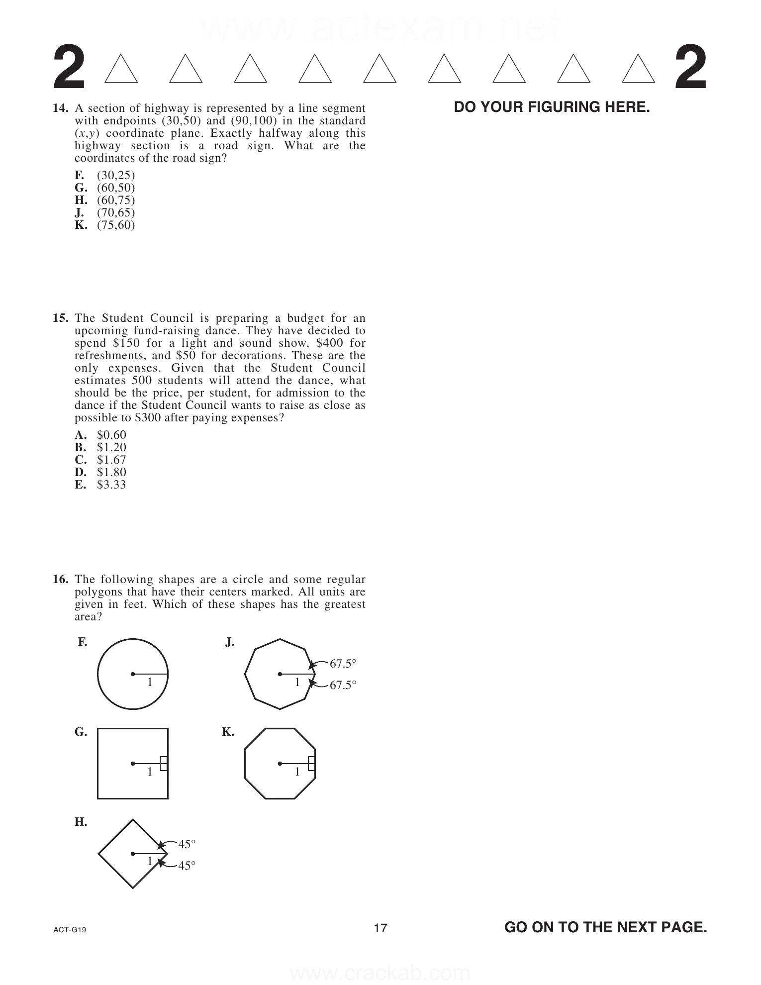 Source page for act-april-2024-form-g19-math-016
