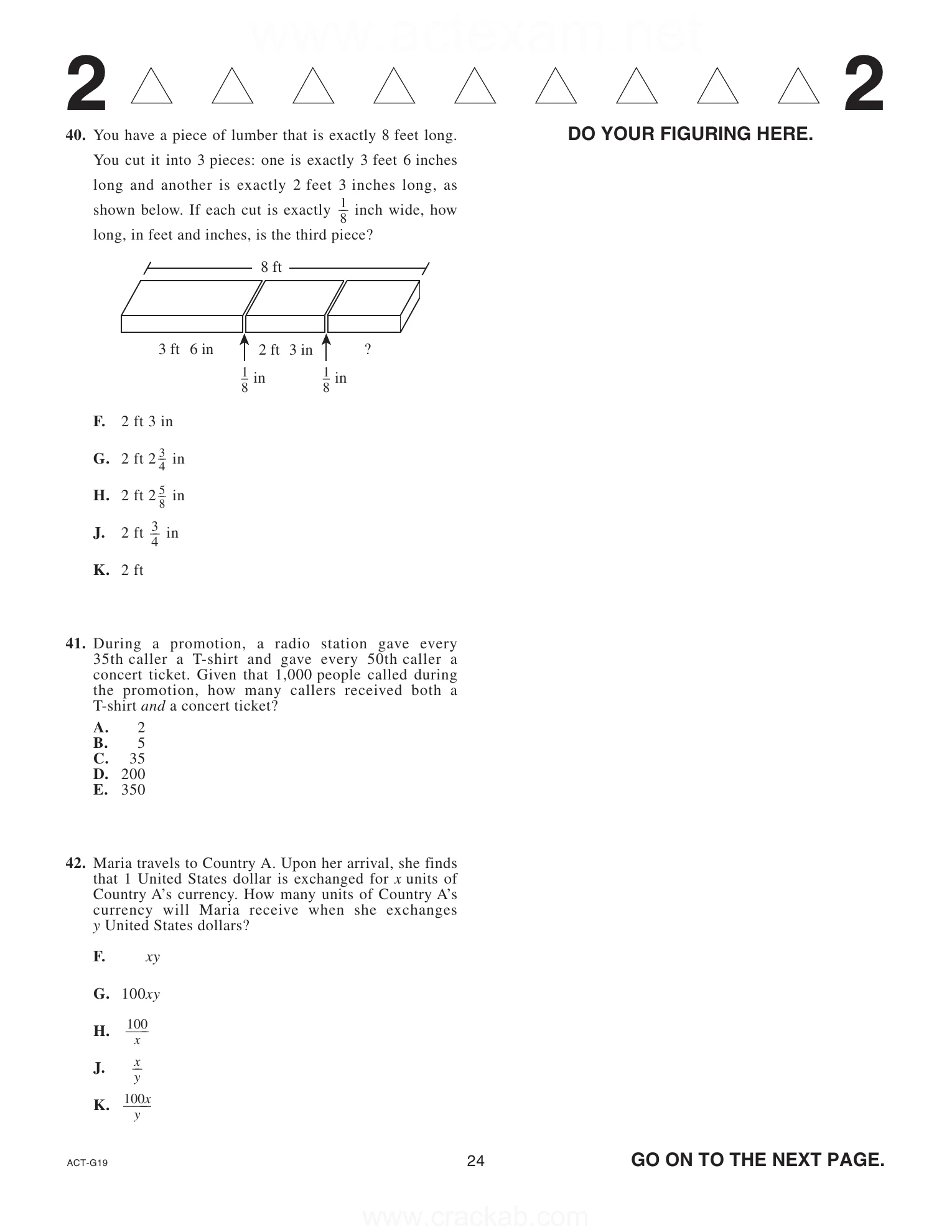 Source page for act-april-2024-form-g19-math-042