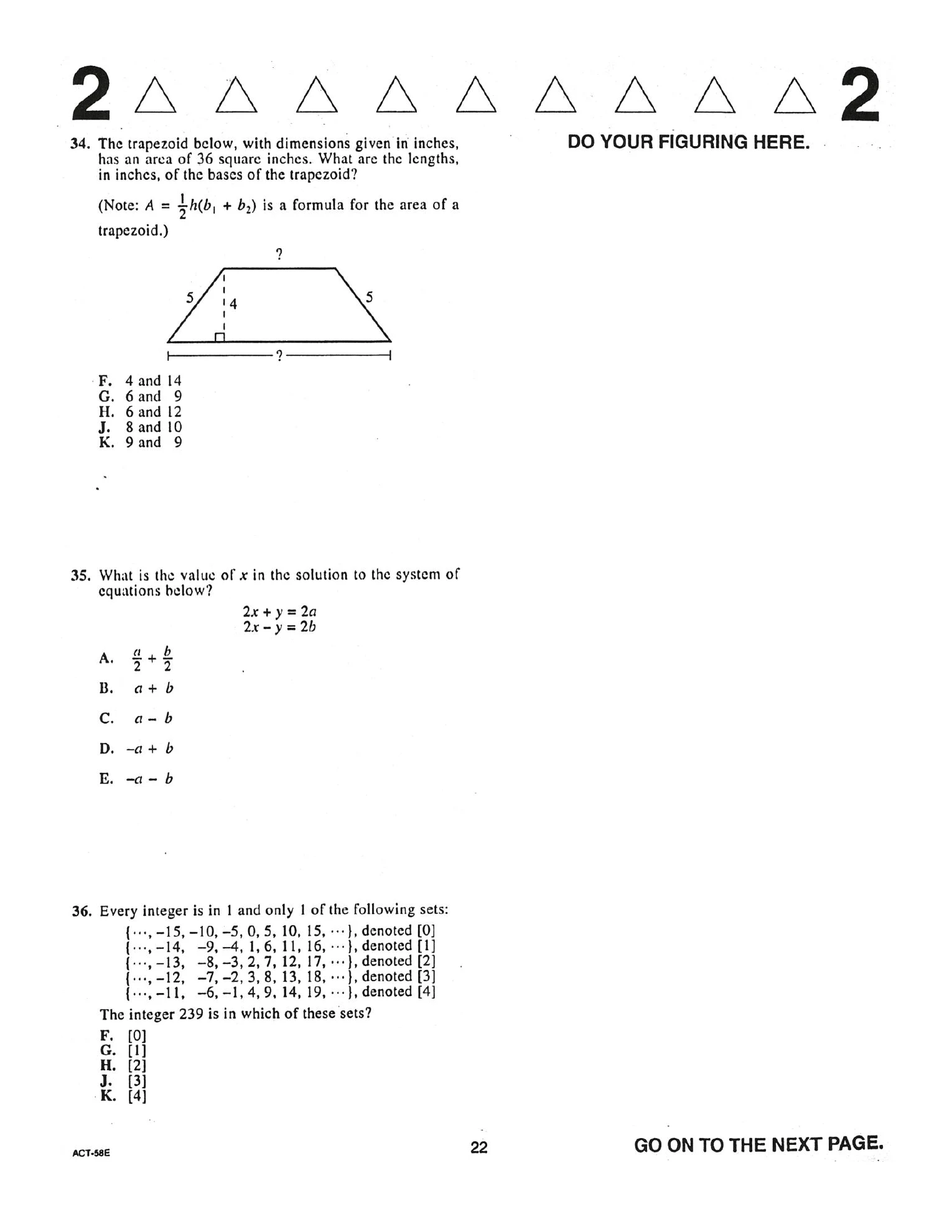 Source page for act-december-2001-form-58e-math-035