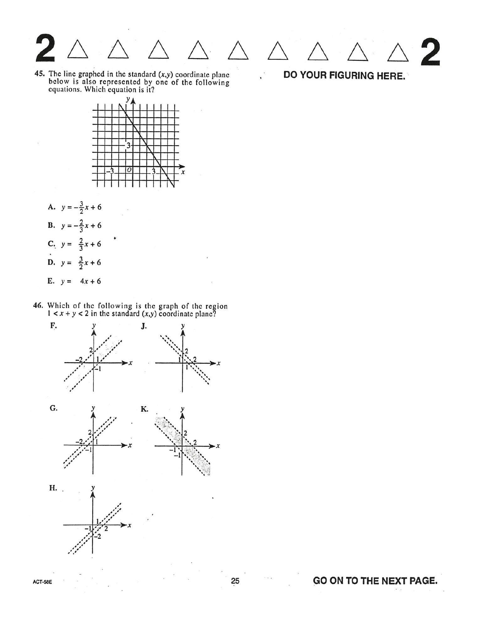 Source page for act-december-2001-form-58e-math-045