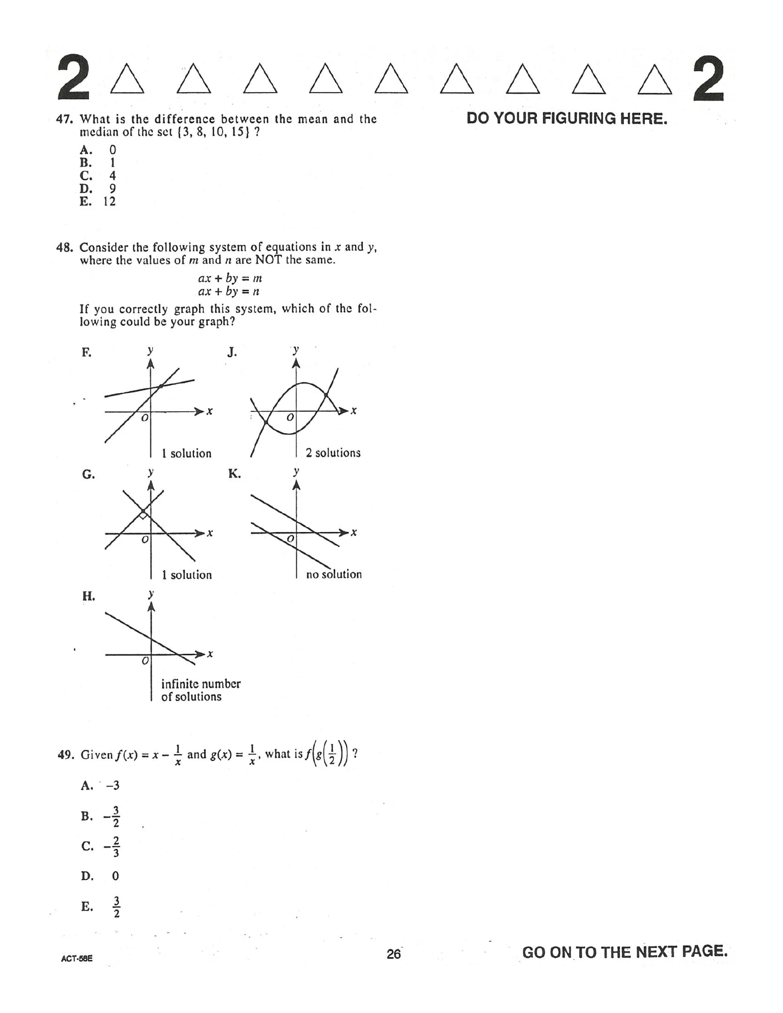 Source page for act-december-2001-form-58e-math-047