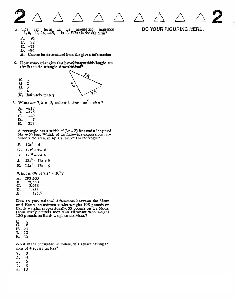 Source page for act-december-2003-form-61e-math-006