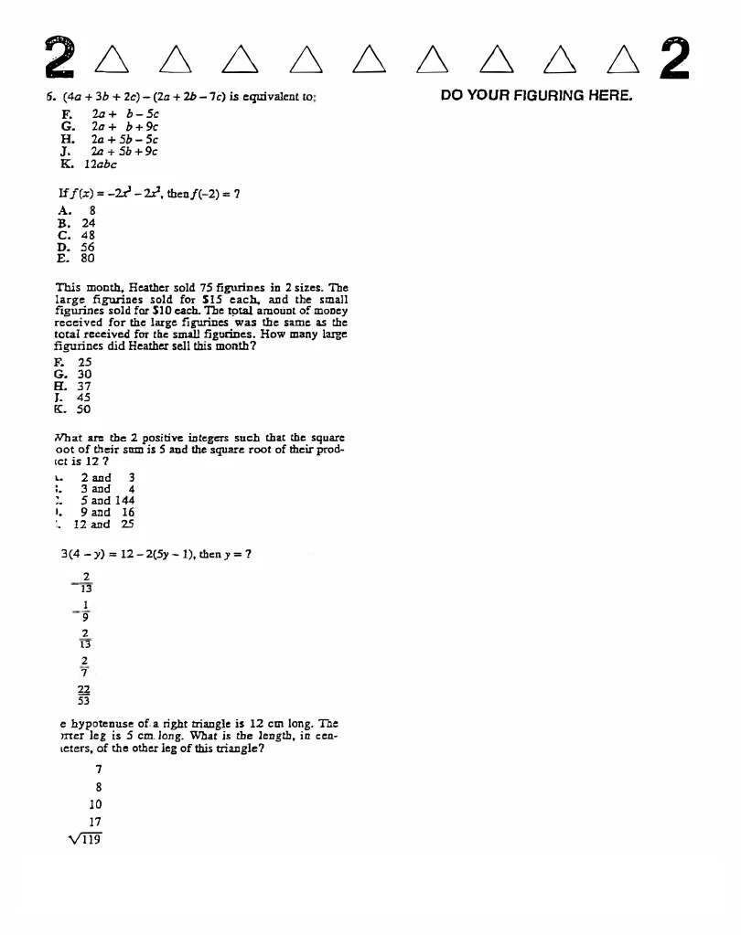 Source page for act-december-2003-form-61e-math-010