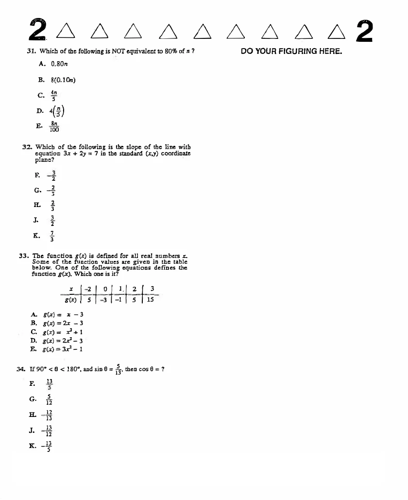 Source page for act-december-2003-form-61e-math-032