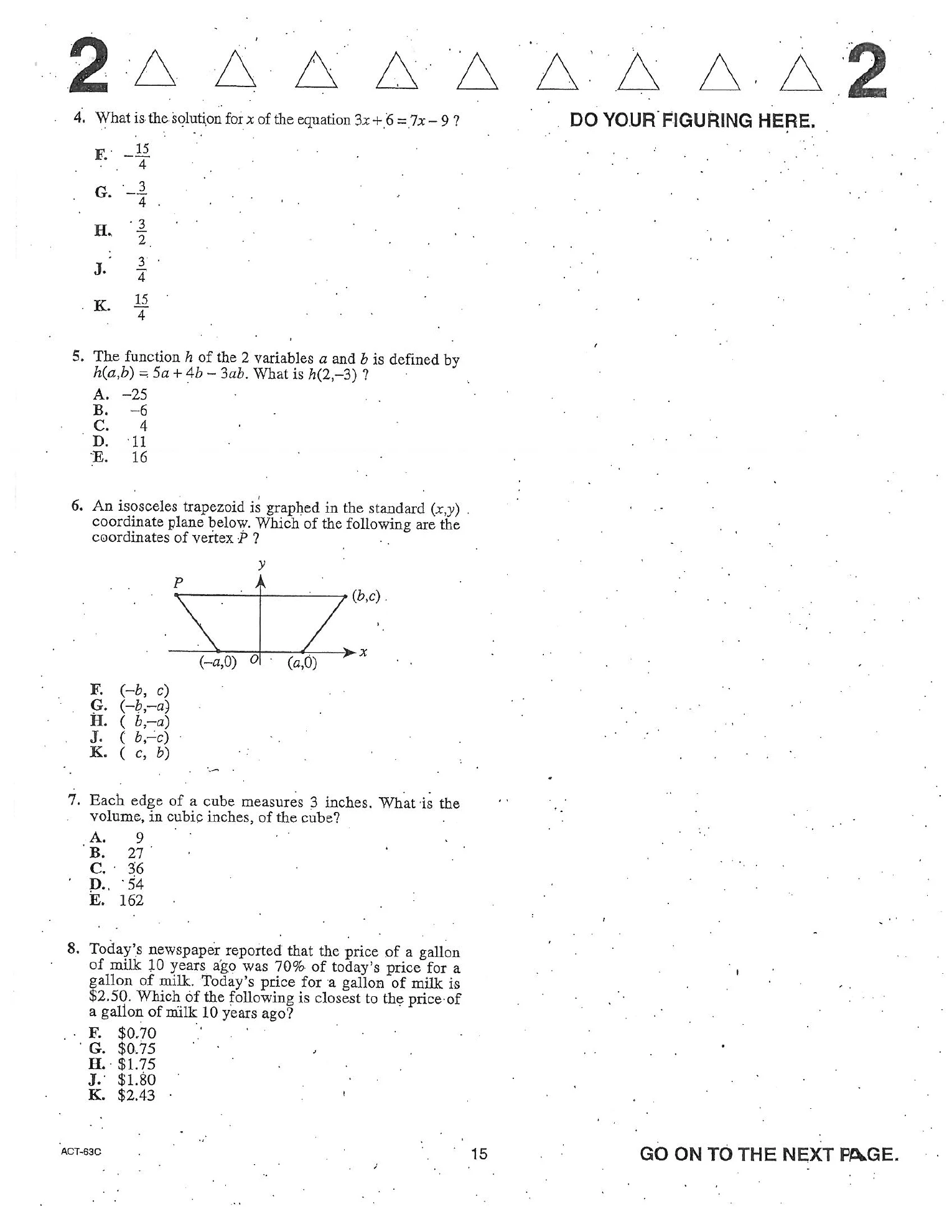 Source page for act-december-2005-form-63c-math-005