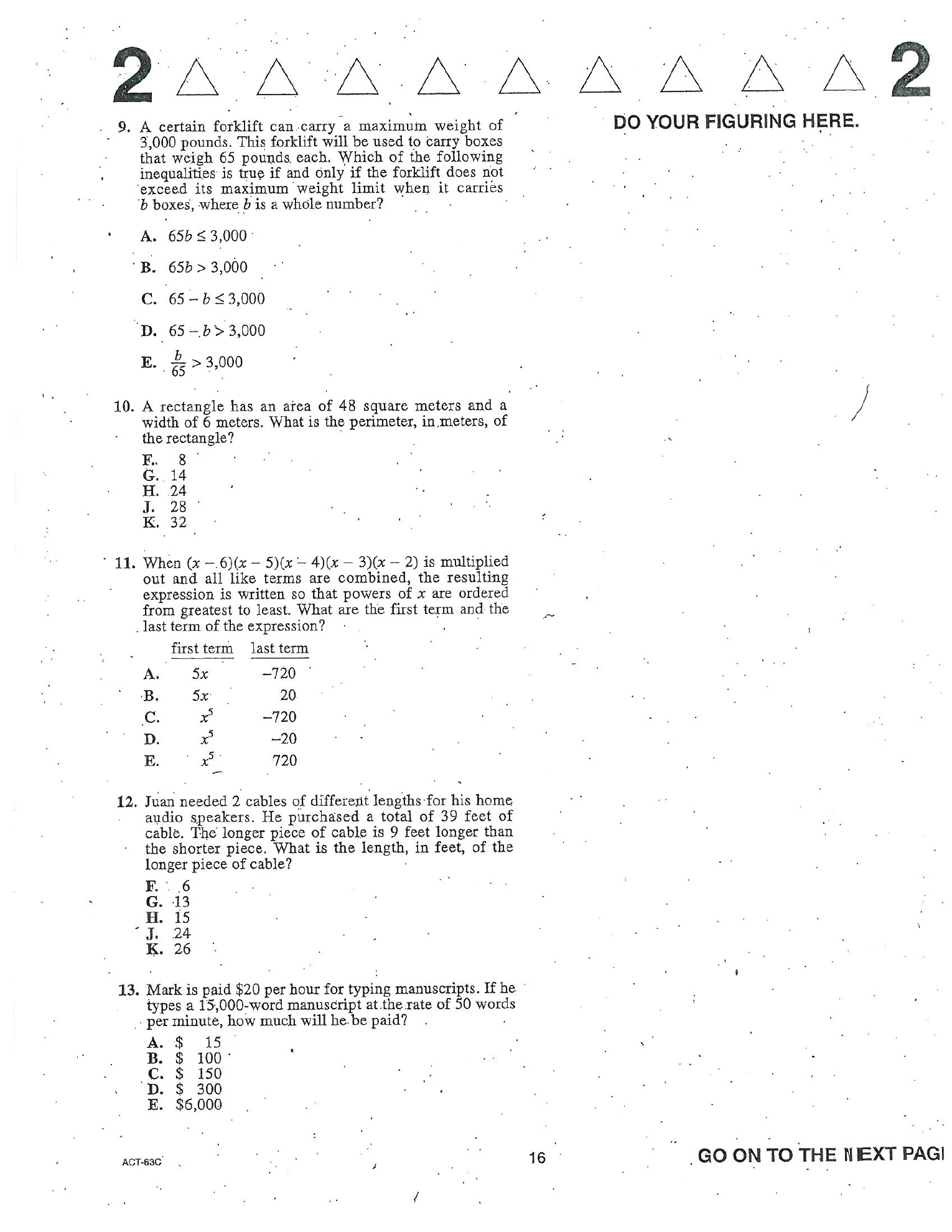 Source page for act-december-2005-form-63c-math-012