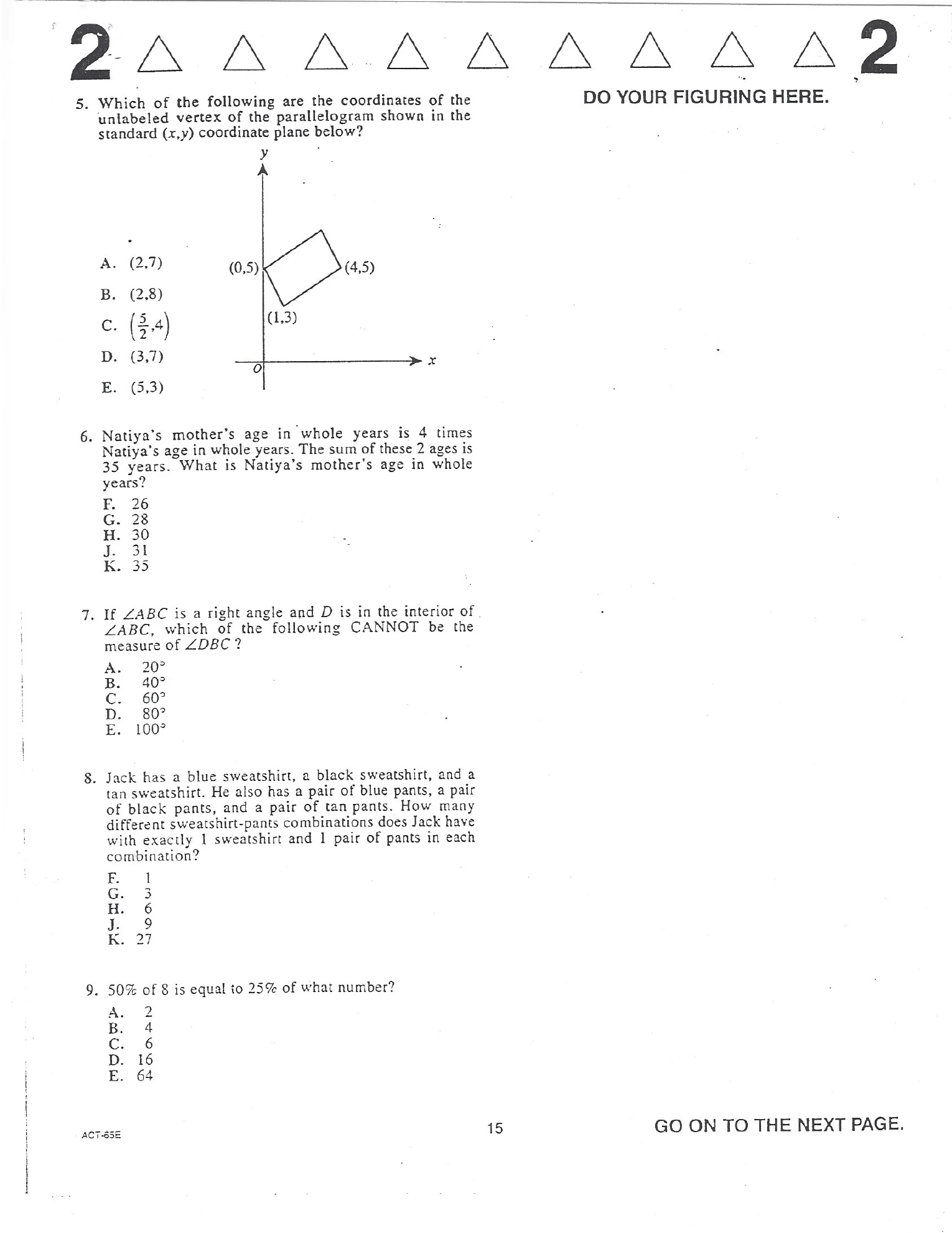 Source page for act-december-2007-form-65e-math-005